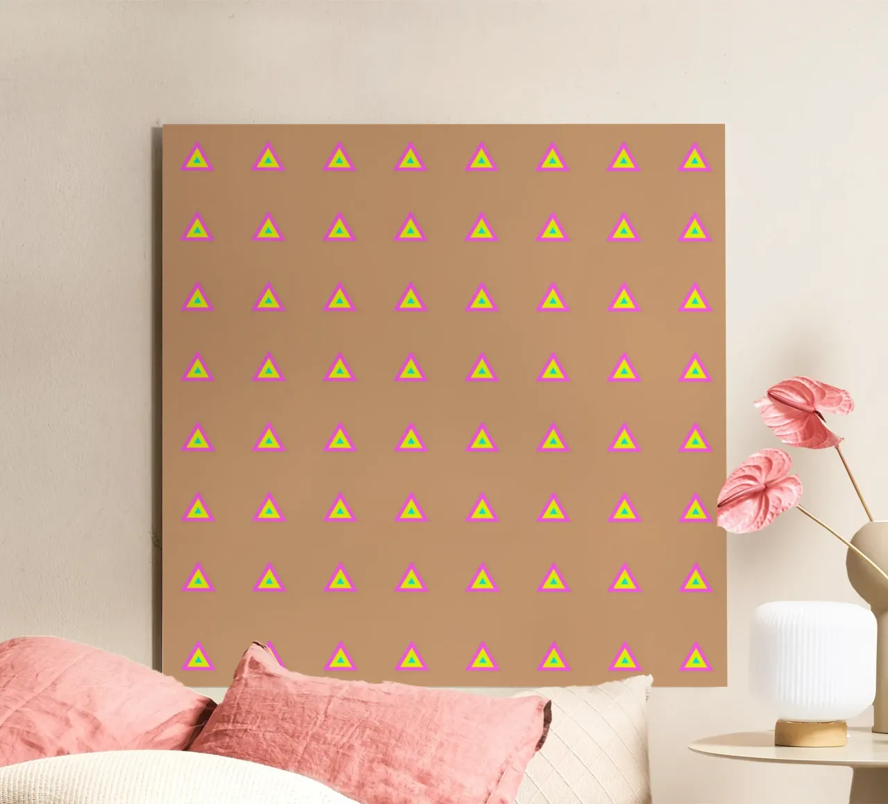 Triangoli Neon Multi alluminio dibond da SilverPegasus