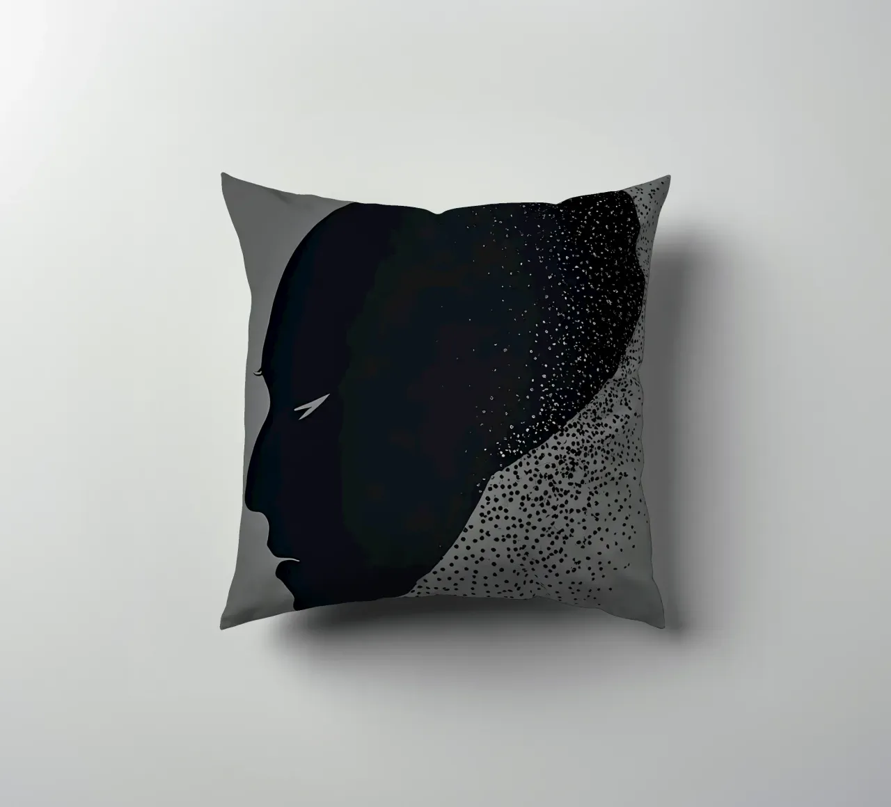 Abstrakt Grau Schwarz 72 decorative cushion by kosinsart.gallery