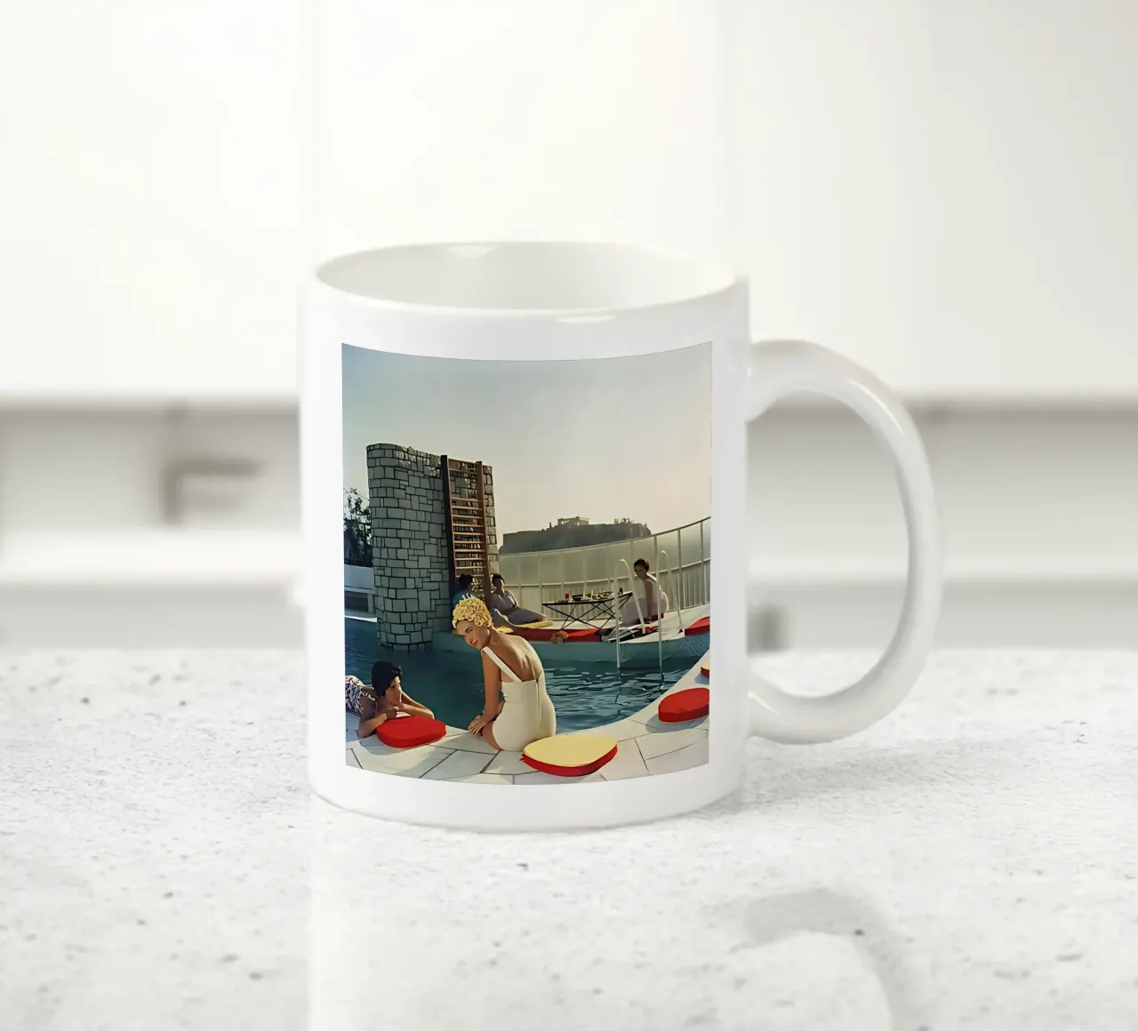 Piscina dell'attico di Slim Aarons tazza in ceramica da tokovictory