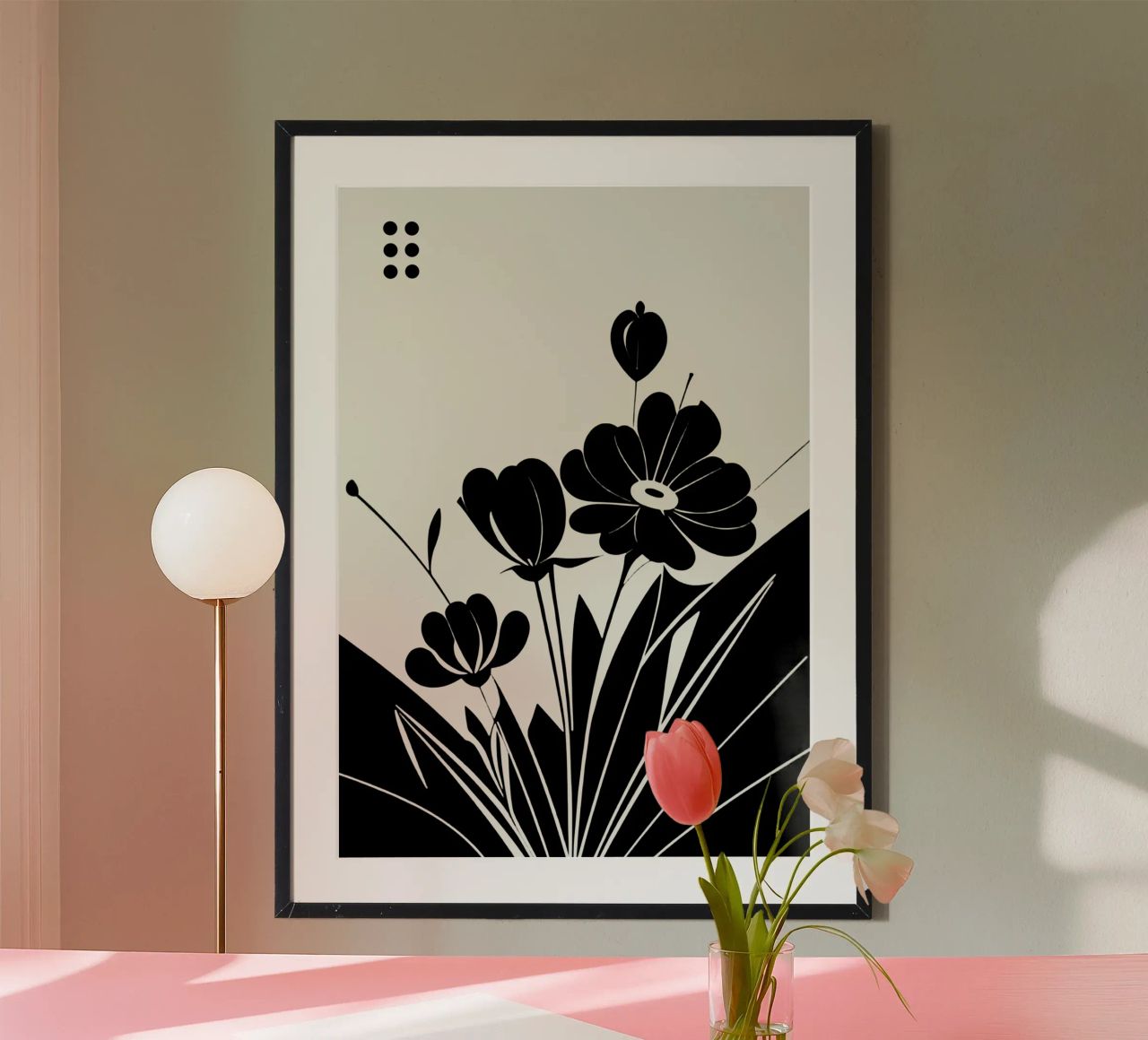 floral bauhaus black edition #005 poster de Zen Design