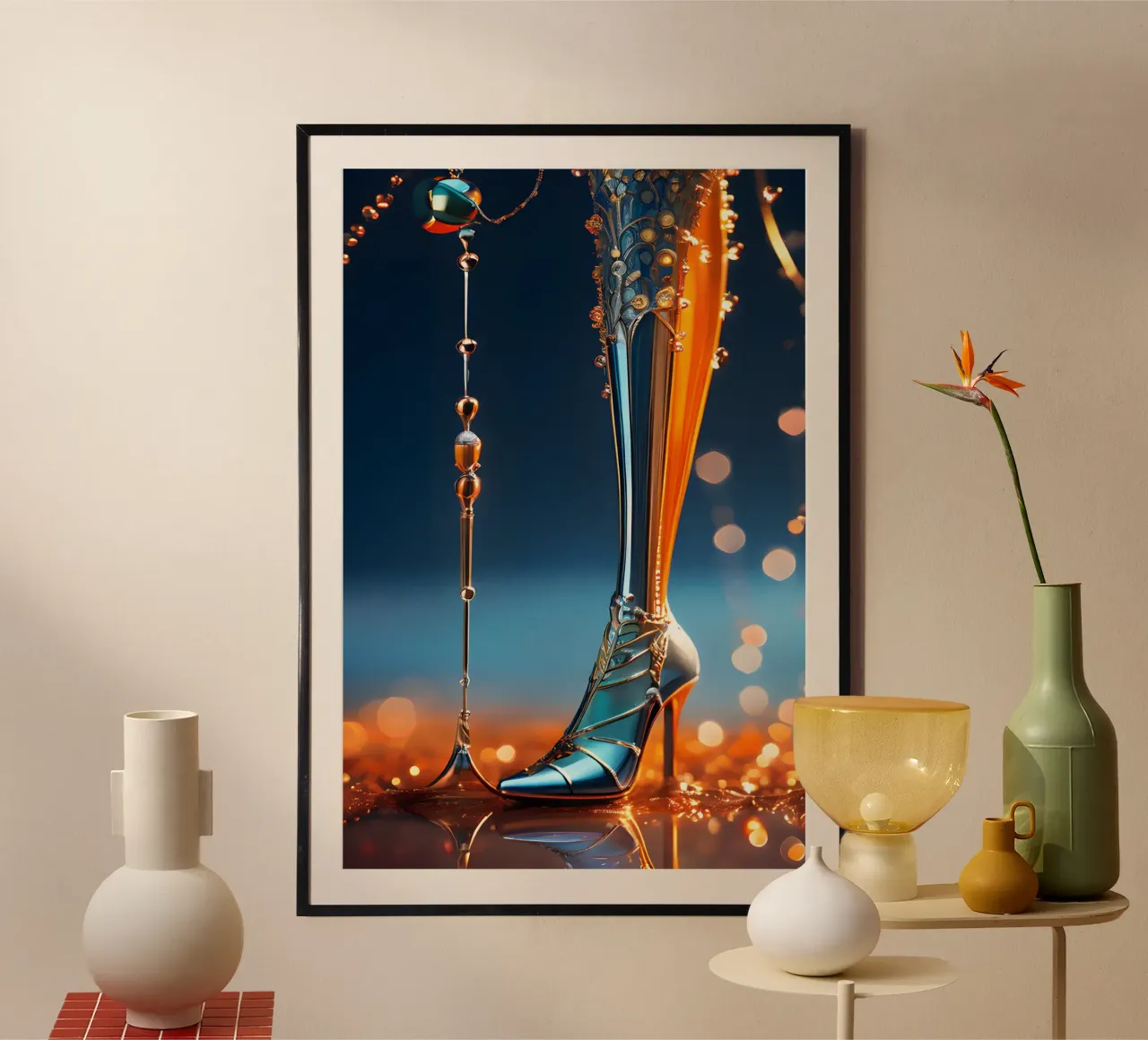 Abstrakt Lange Beine poster con telaio in plastica da kosinsart.gallery
