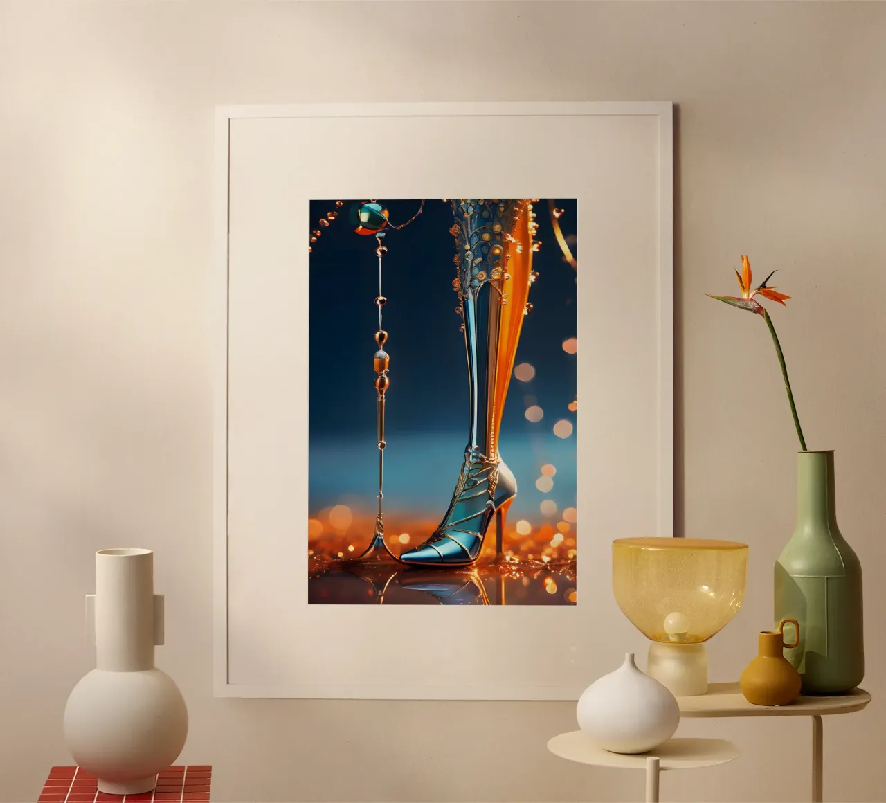 Abstrakt Lange Beine poster con telaio in plastica da kosinsart.gallery