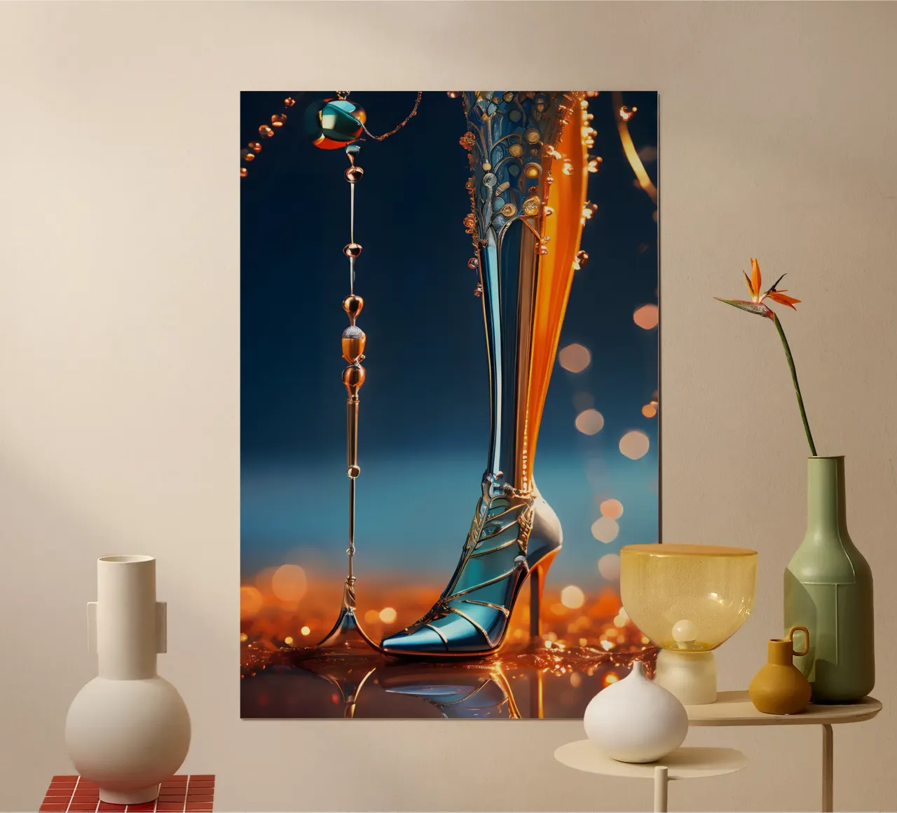Abstrakt Lange Beine poster con telaio in plastica da kosinsart.gallery