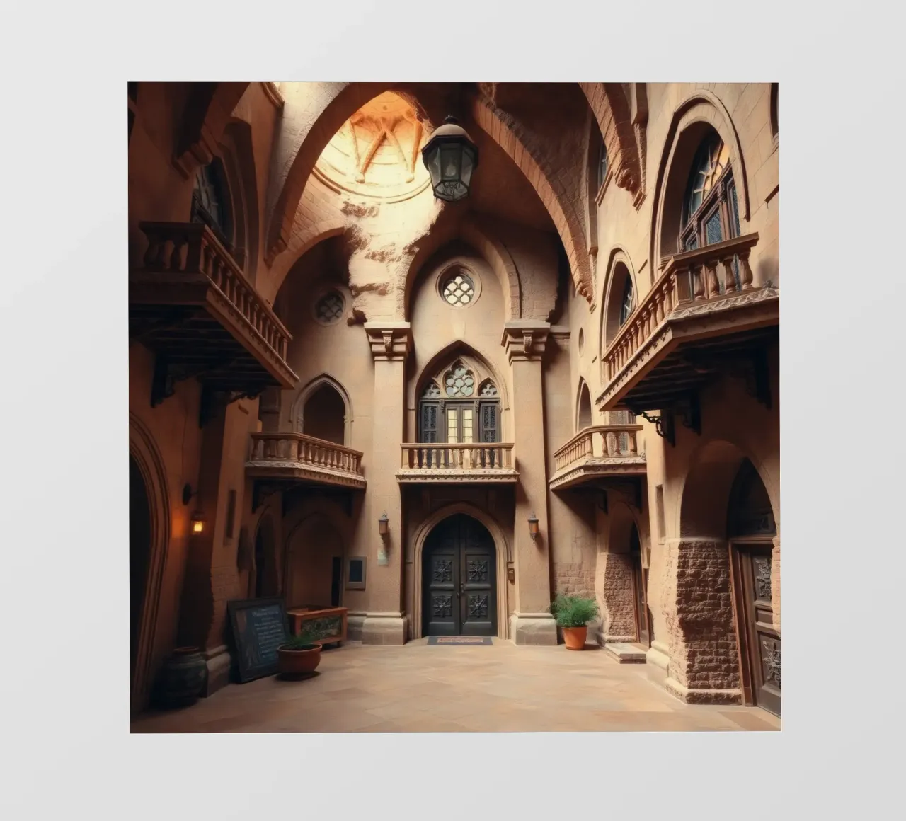 Beauté architecturale d'une ancienne cour bâche pvc de DesignDoodle