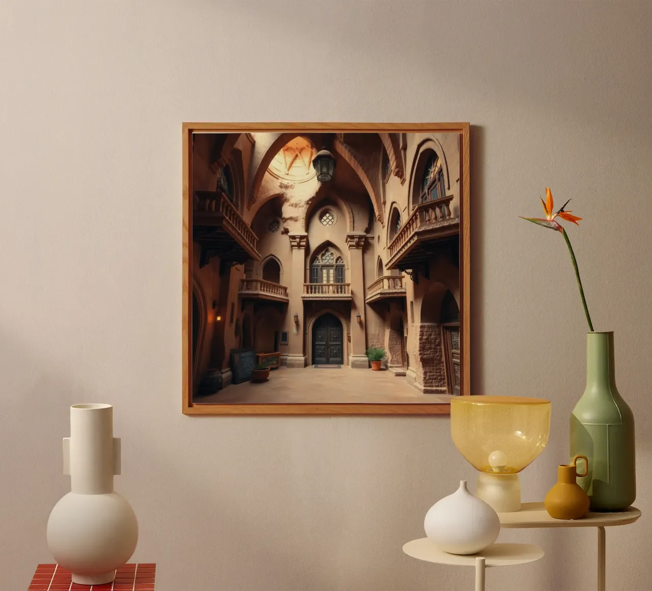 Beauté architecturale d'une ancienne cour panneau forex de DesignDoodle