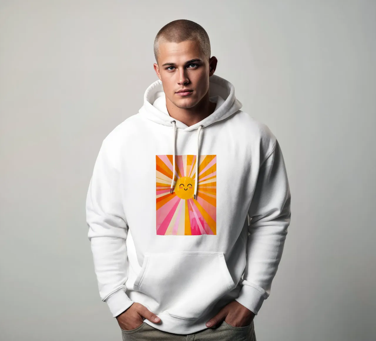 Sunshine Print, Happy Sun Poster, Sunshine Vibrant Art hoodie by ABC Prints