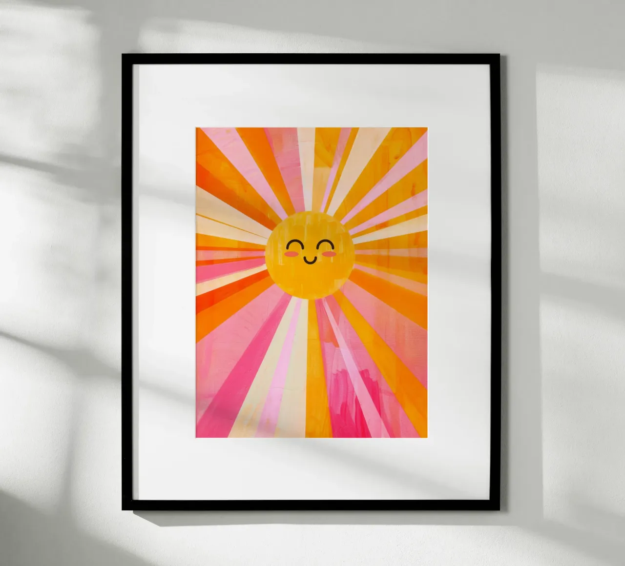 Stampa del sole, poster del sole felice, arte vibrante del sole poster con telaio in alluminio da ABC Prints