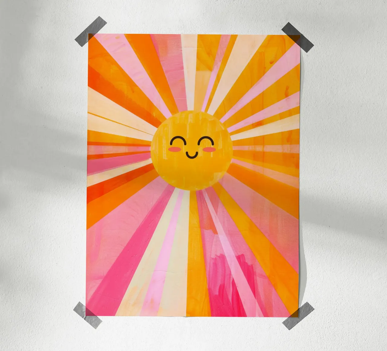 Stampa del sole, poster del sole felice, arte vibrante del sole poster con telaio in alluminio da ABC Prints