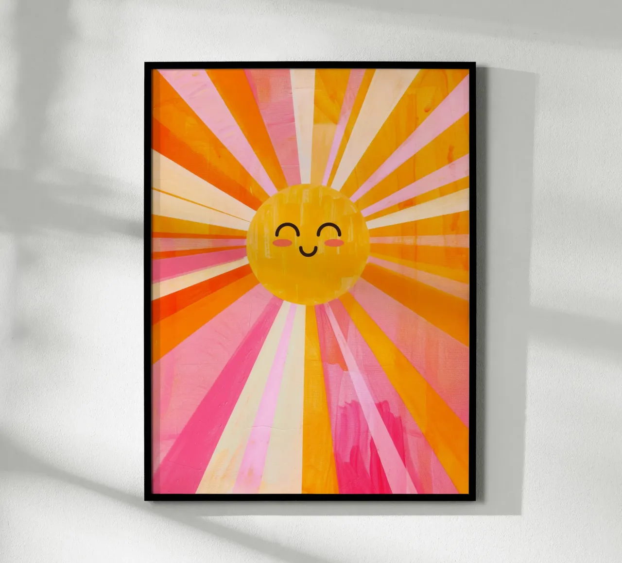 Stampa del sole, poster del sole felice, arte vibrante del sole poster con telaio in alluminio da ABC Prints