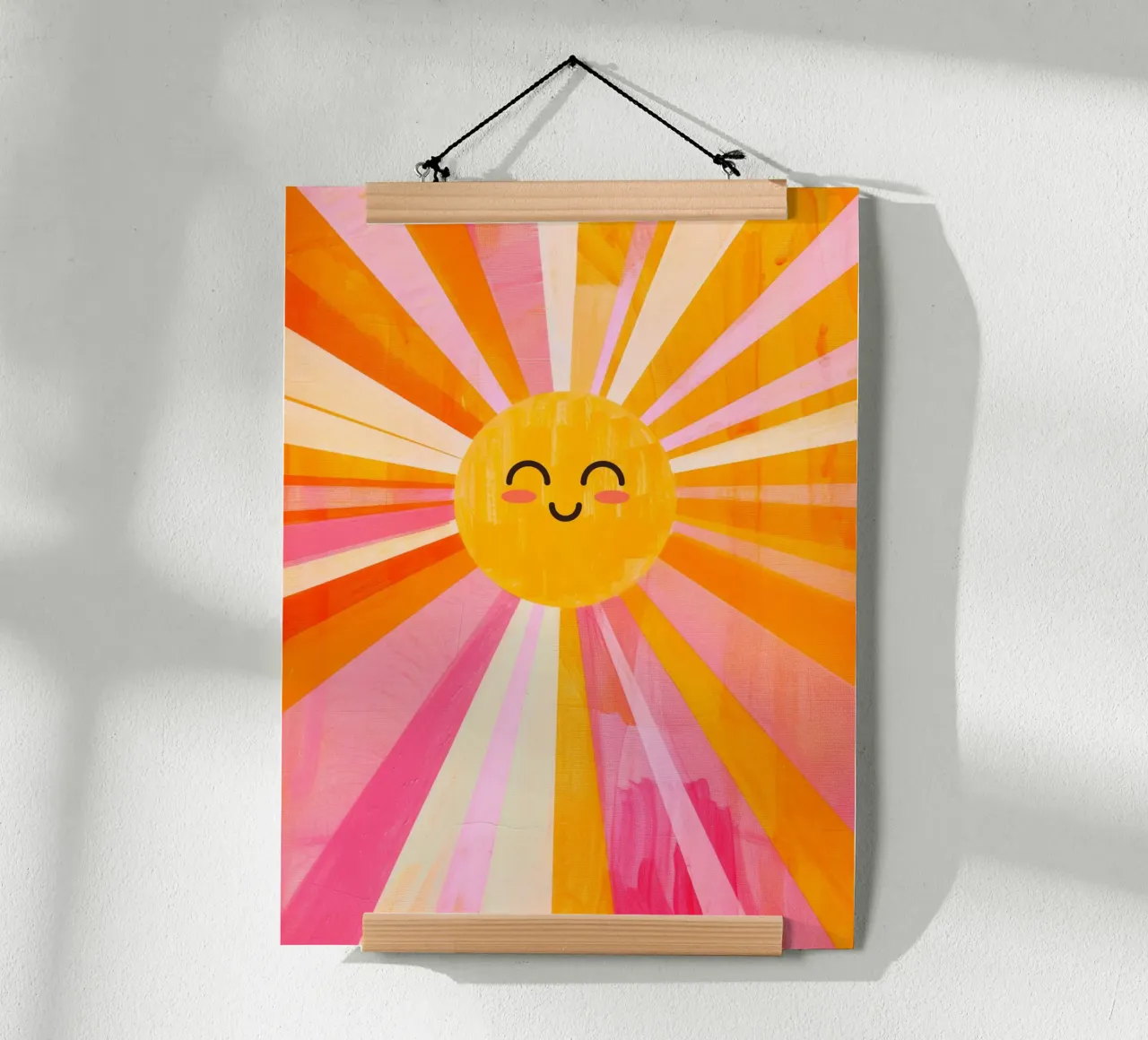 Stampa del sole, poster del sole felice, arte vibrante del sole poster con telaio in alluminio da ABC Prints