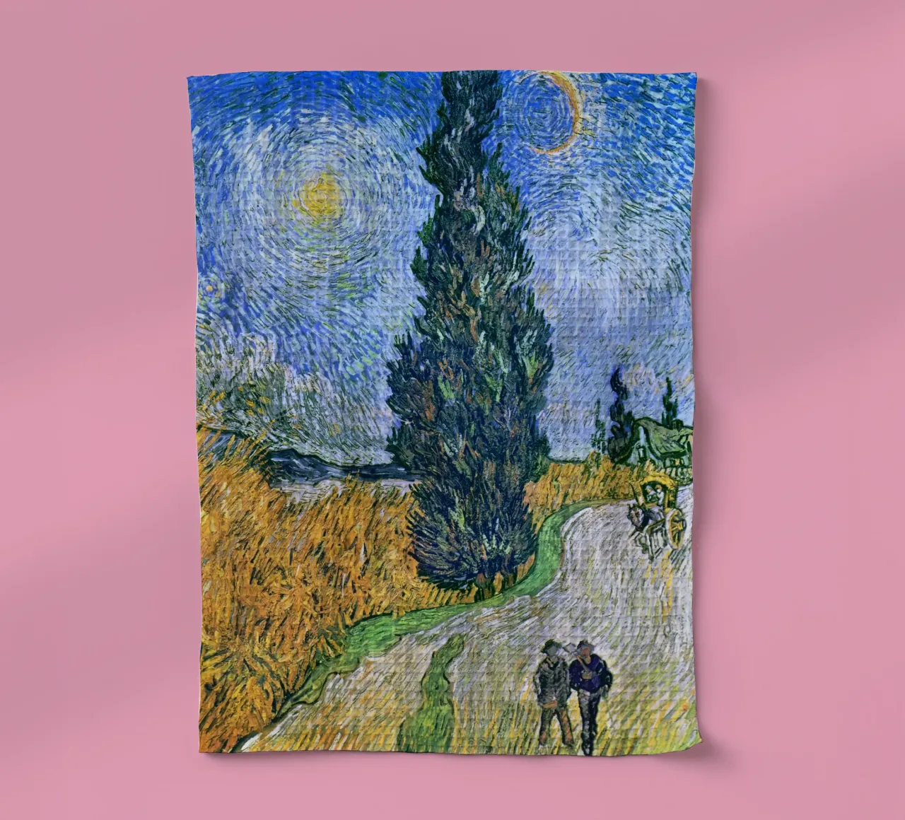 Vincent van Gogh - Strada con cipresso e stella (1890) canovaccio da cucina da Venus Art