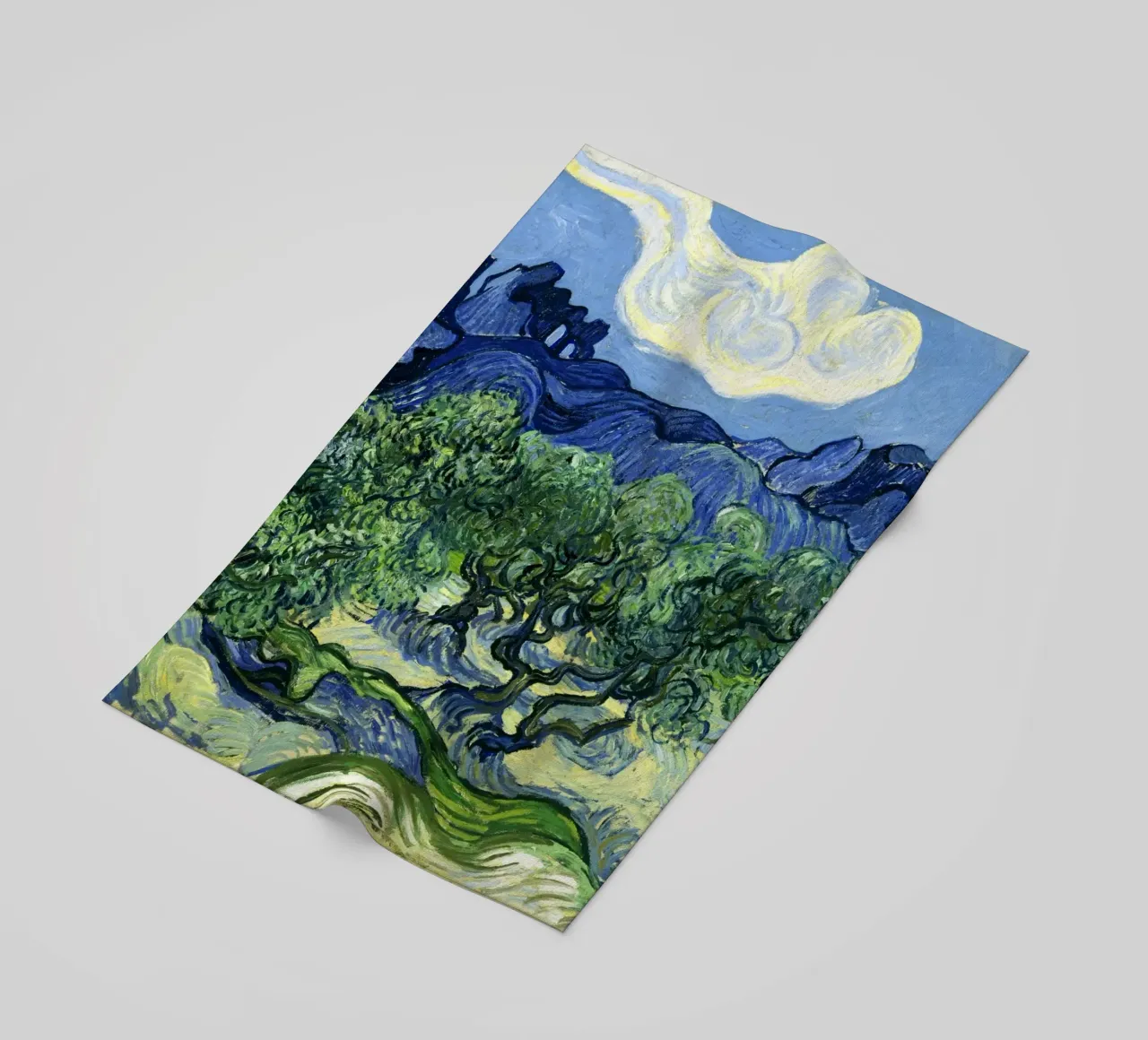 Vincent van Gogh's Olive Trees with the Alpilles in the Back telo mare da Venus Art