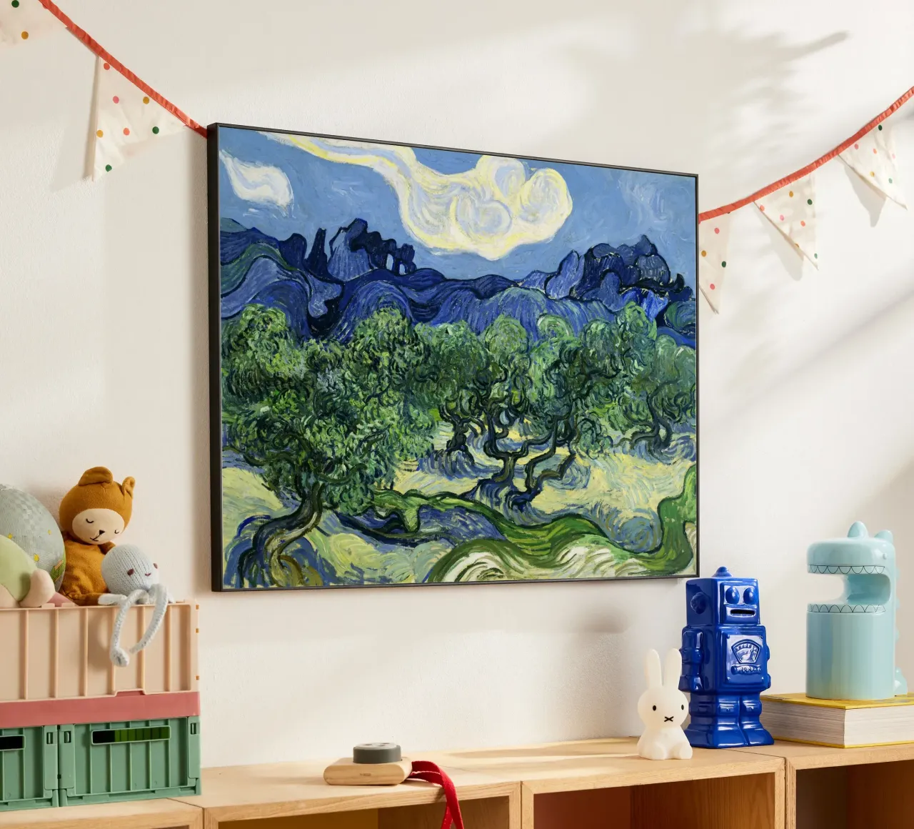 Vincent van Gogh's Olive Trees with the Alpilles in the Back alluminio dibond da Venus Art