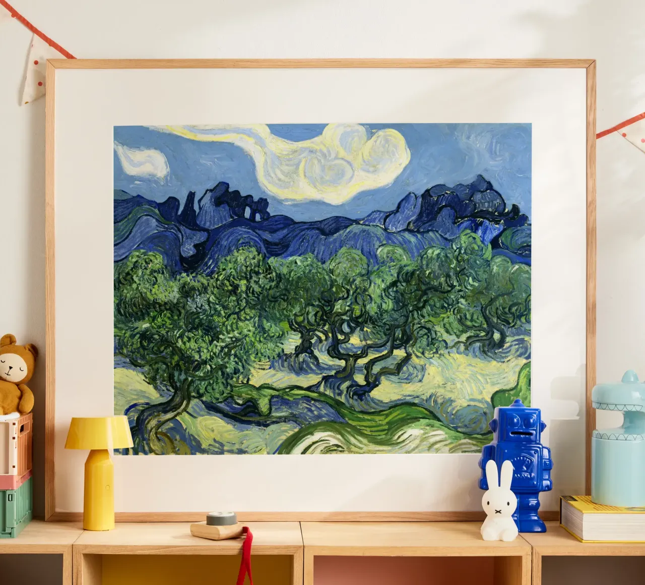 Vincent van Gogh's Olive Trees with the Alpilles in the Back carta hahnemühle da Venus Art