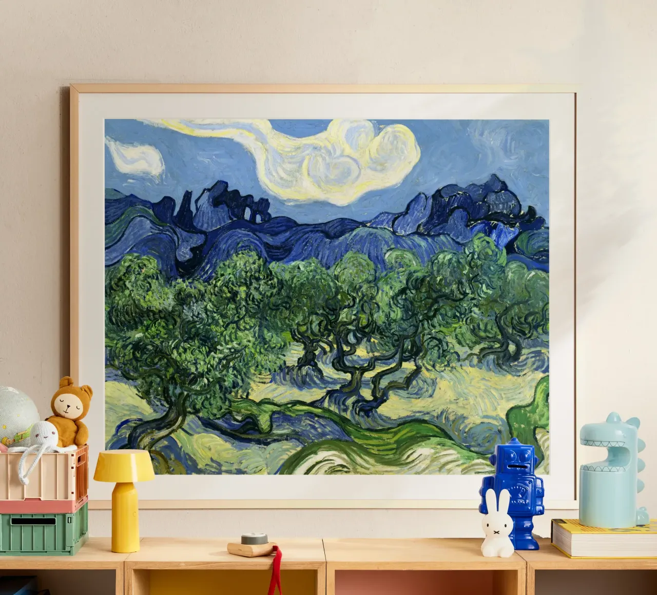 Vincent van Gogh's Olive Trees with the Alpilles in the Back carta hahnemühle da Venus Art