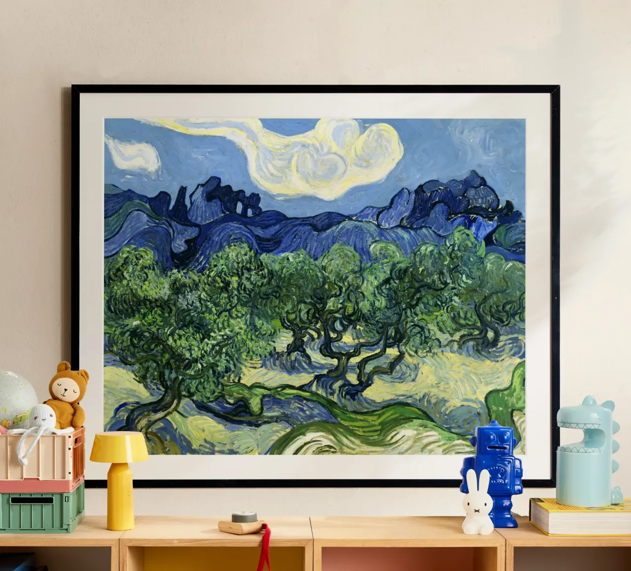 Vincent van Gogh's Olive Trees with the Alpilles in the Back carta hahnemühle da Venus Art