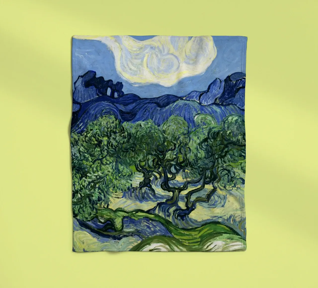 Vincent van Gogh's Olive Trees with the Alpilles in the Back coperta in pile da Venus Art