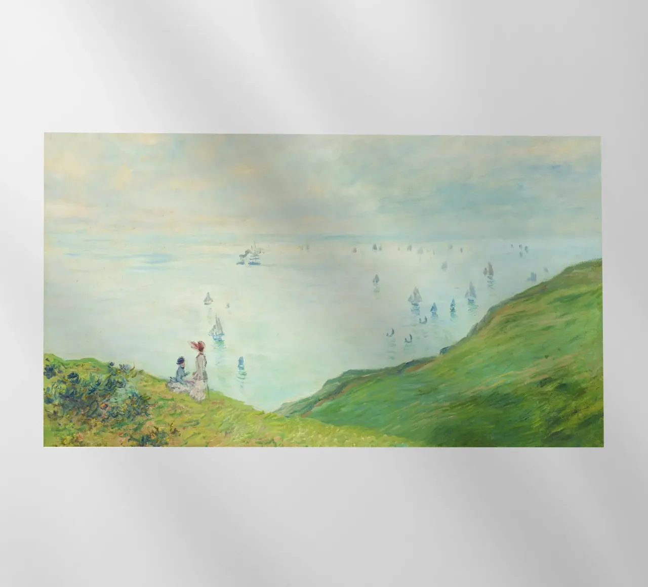 Claude Monet - Cliffs at Pourville (1882) backlit film by Monet Art Prints