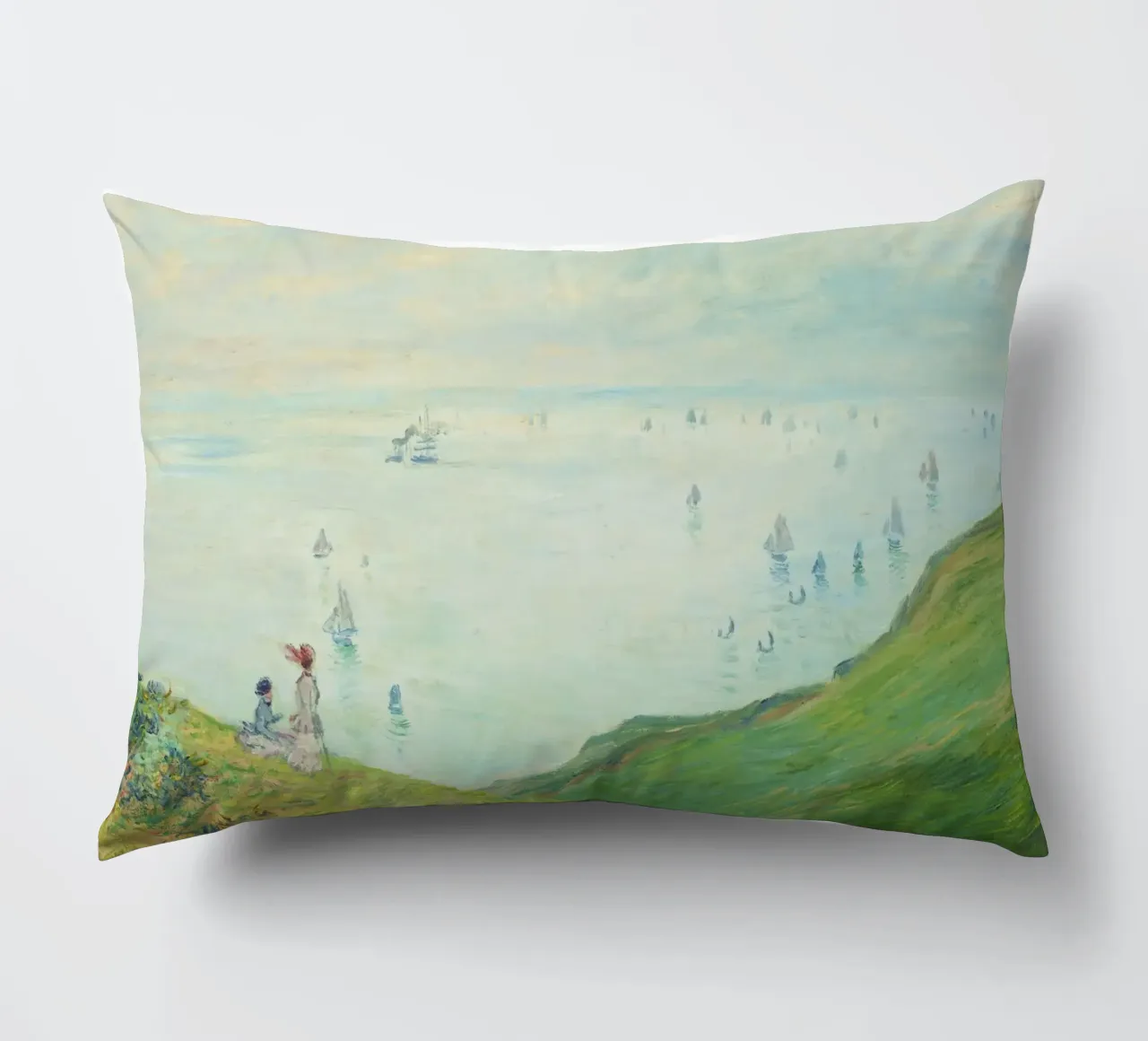 Claude Monet - Cliffs at Pourville (1882) Kissen von Monet Art Prints