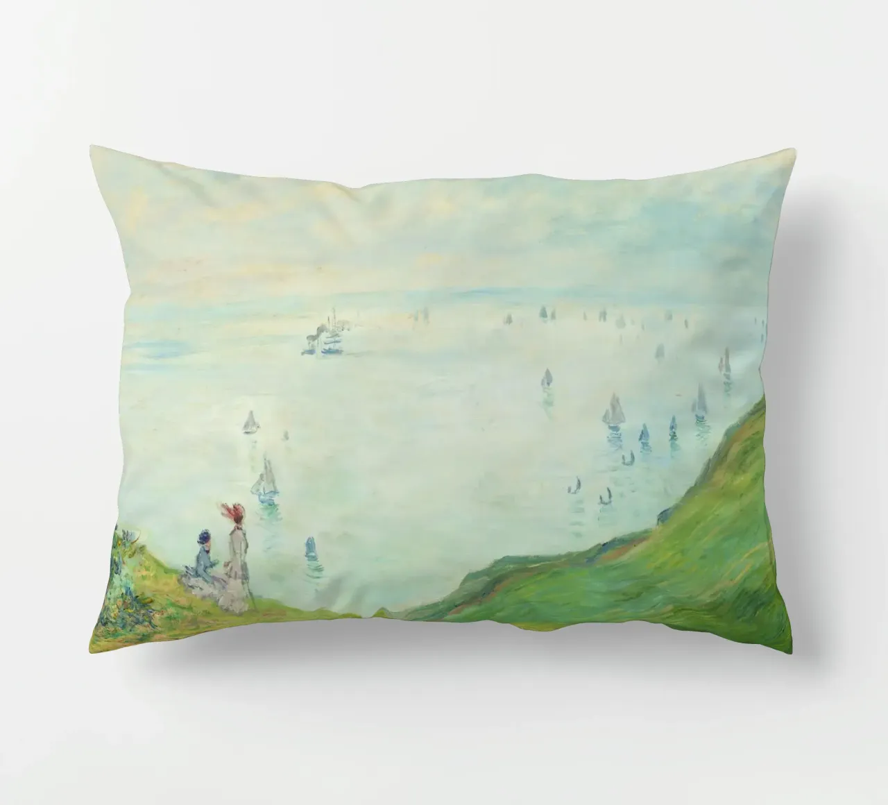 Claude Monet - Cliffs at Pourville (1882) Kissen von Monet Art Prints