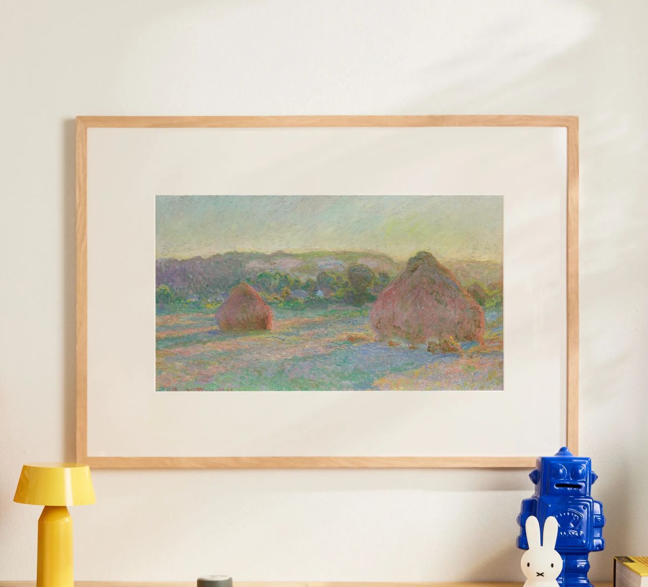 Weizenstapel, Ende des Sommers (1890-1891) von Claude Monet. Poster von Monet Art Prints
