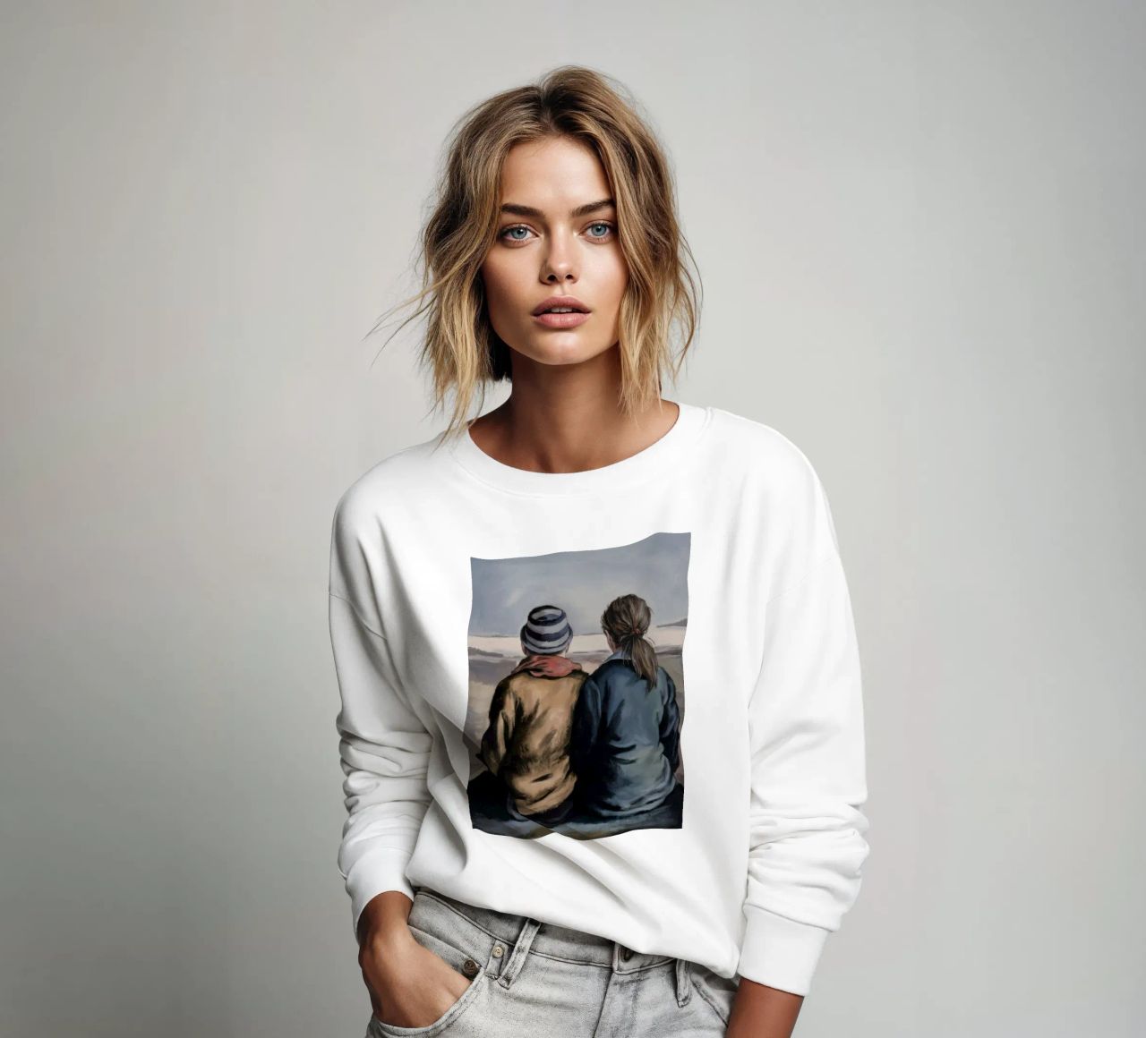 Las espaldas abrazan el silencio sudadera de Solestice Strokes