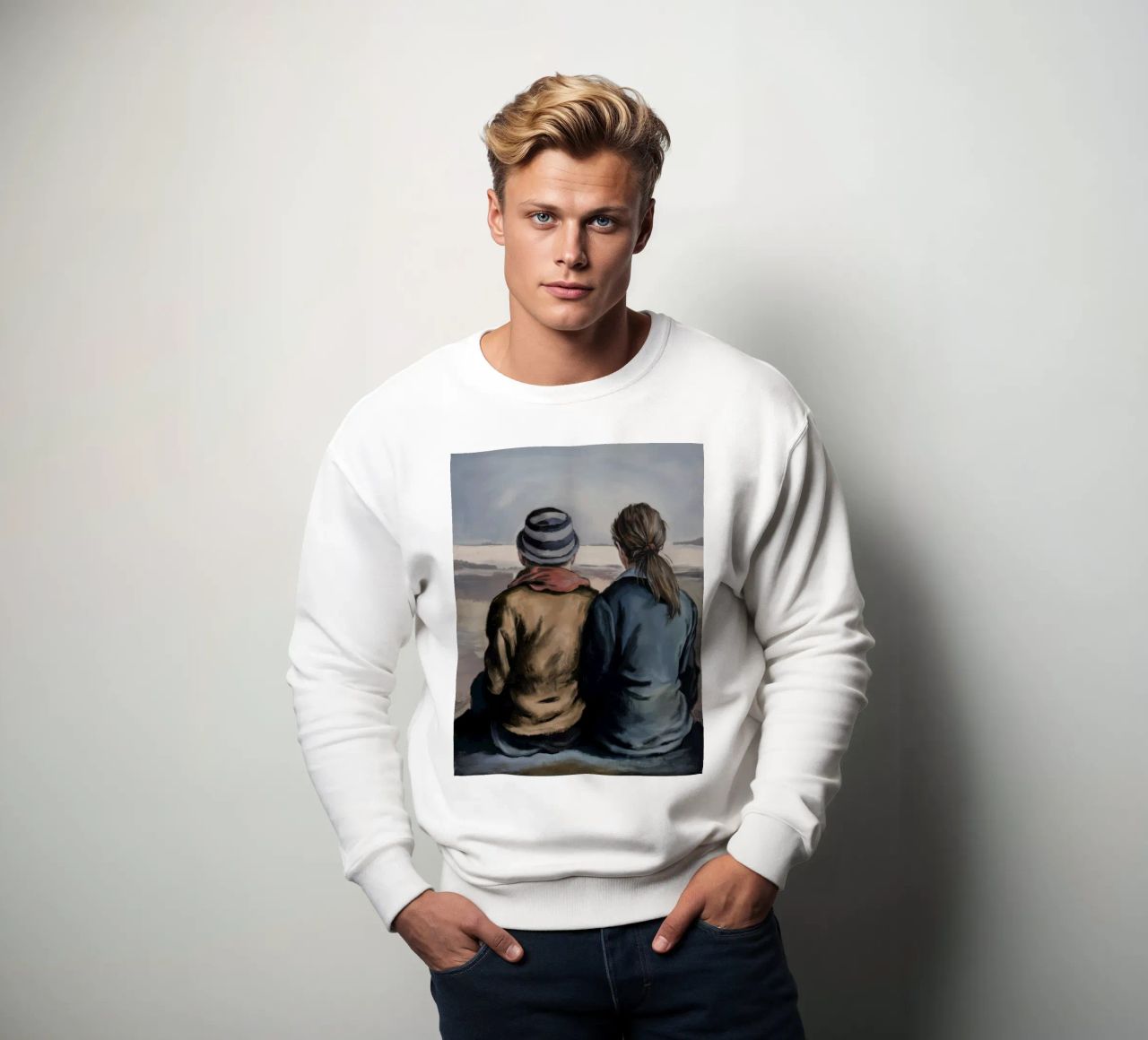 Las espaldas abrazan el silencio sudadera de Solestice Strokes