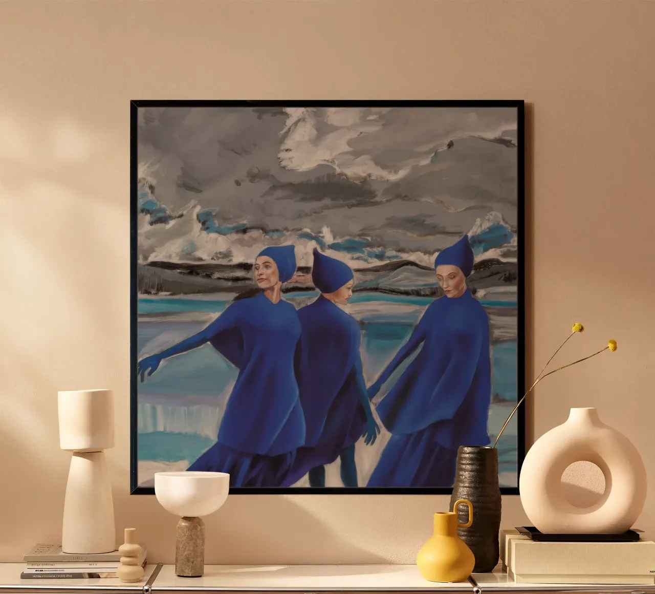 Danza con il tuono poster con telaio in plastica da Solestice Strokes