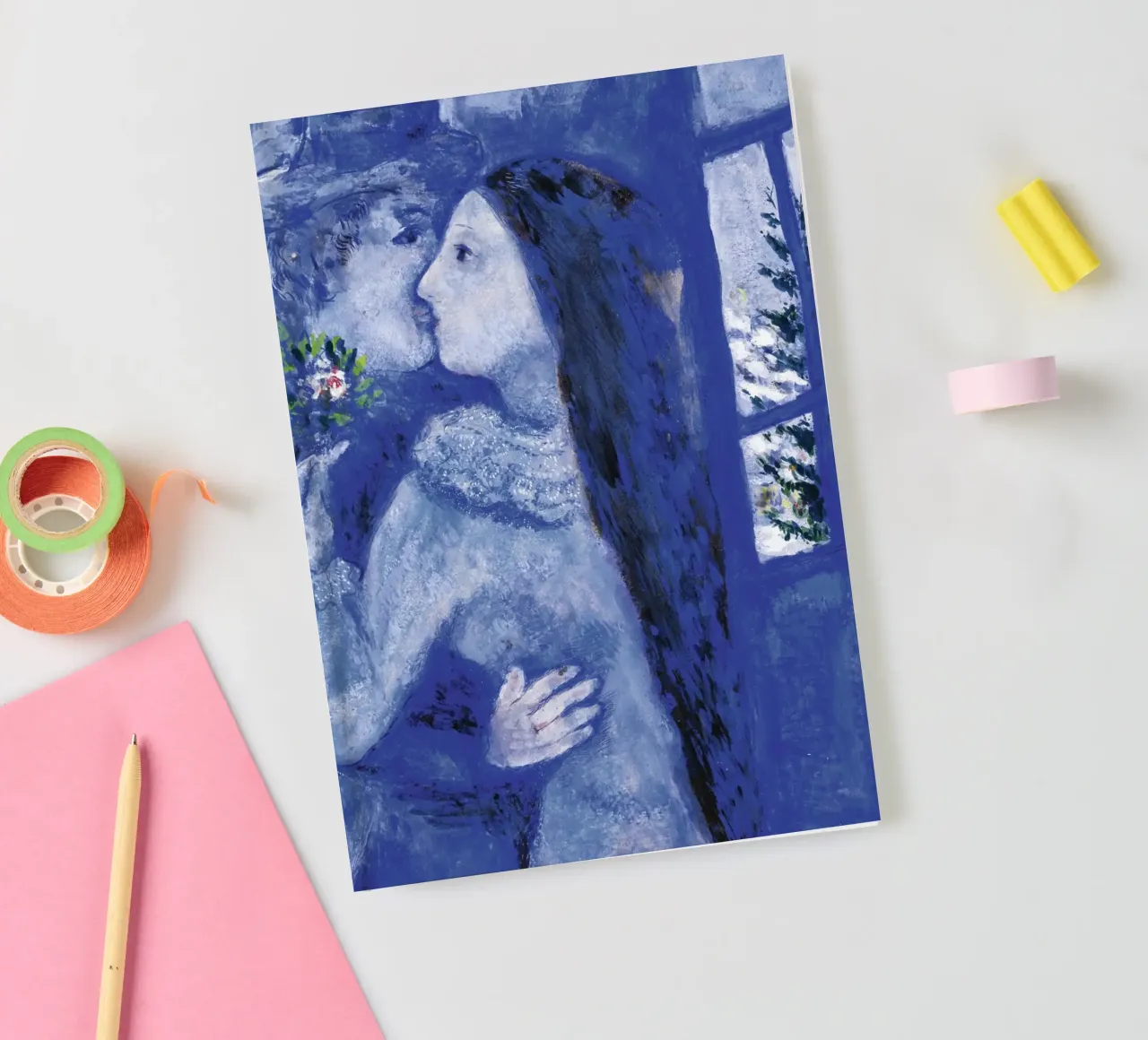 Marc Chagall Le Baiser (Les Amoureux En Bleu) carnet de notes de Kunze Gallery
