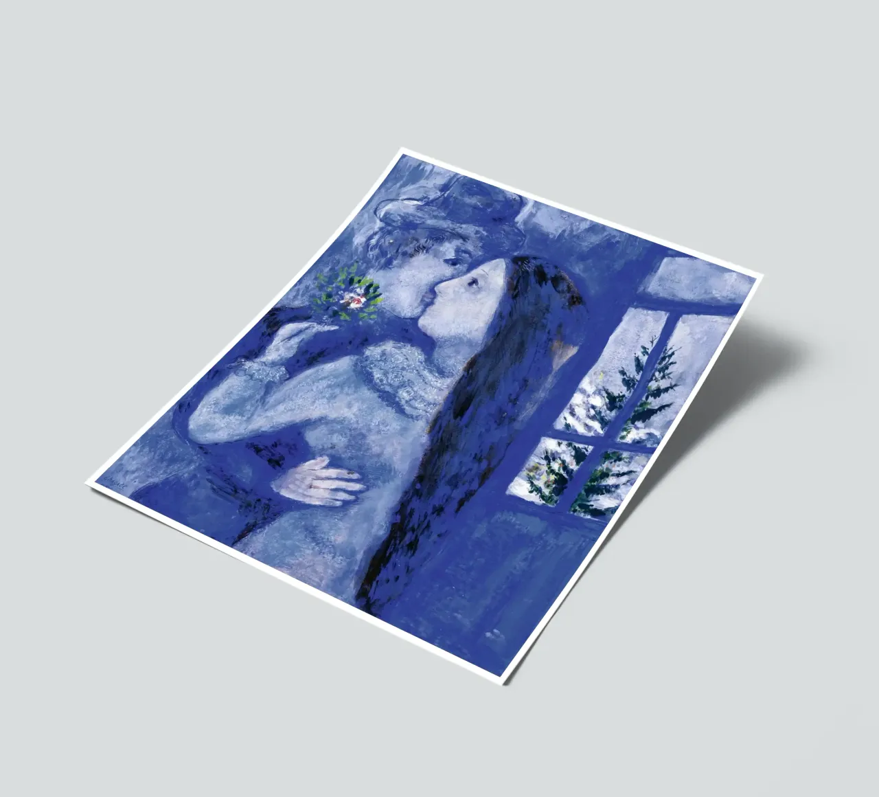Marc Chagall Der Kuss (Die Liebenden in Blau) Stickerbogen von Kunze Gallery