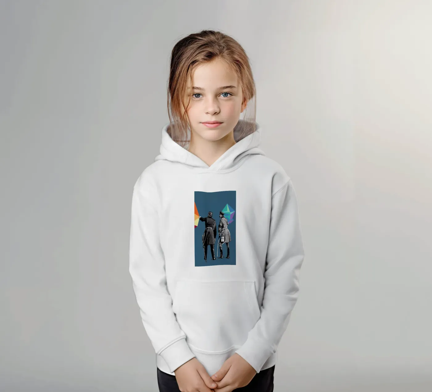Blue Pointers kinder hoodie van The Gently Unfurling Sneak