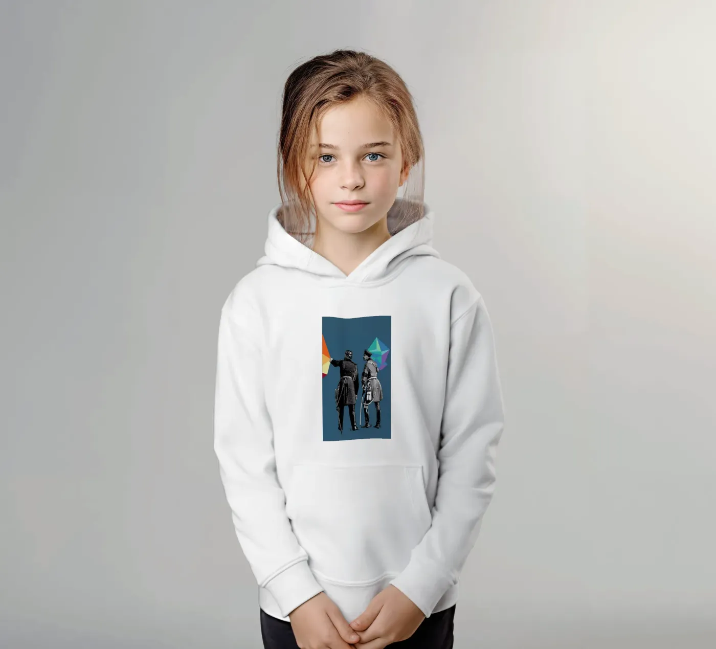 Blue Pointers kinder hoodie van The Gently Unfurling Sneak