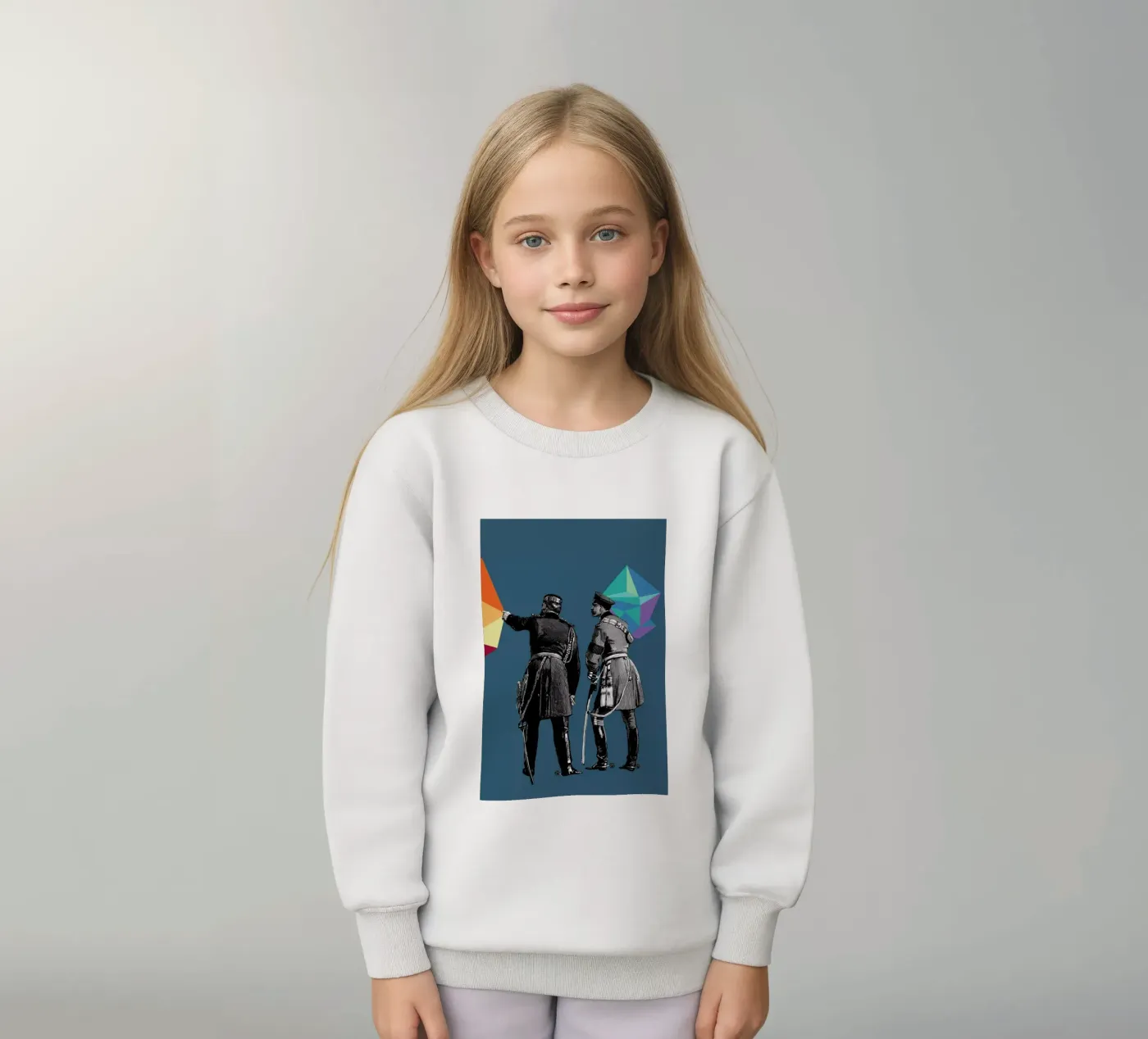 Blue Pointers kinder sweatshirt van The Gently Unfurling Sneak