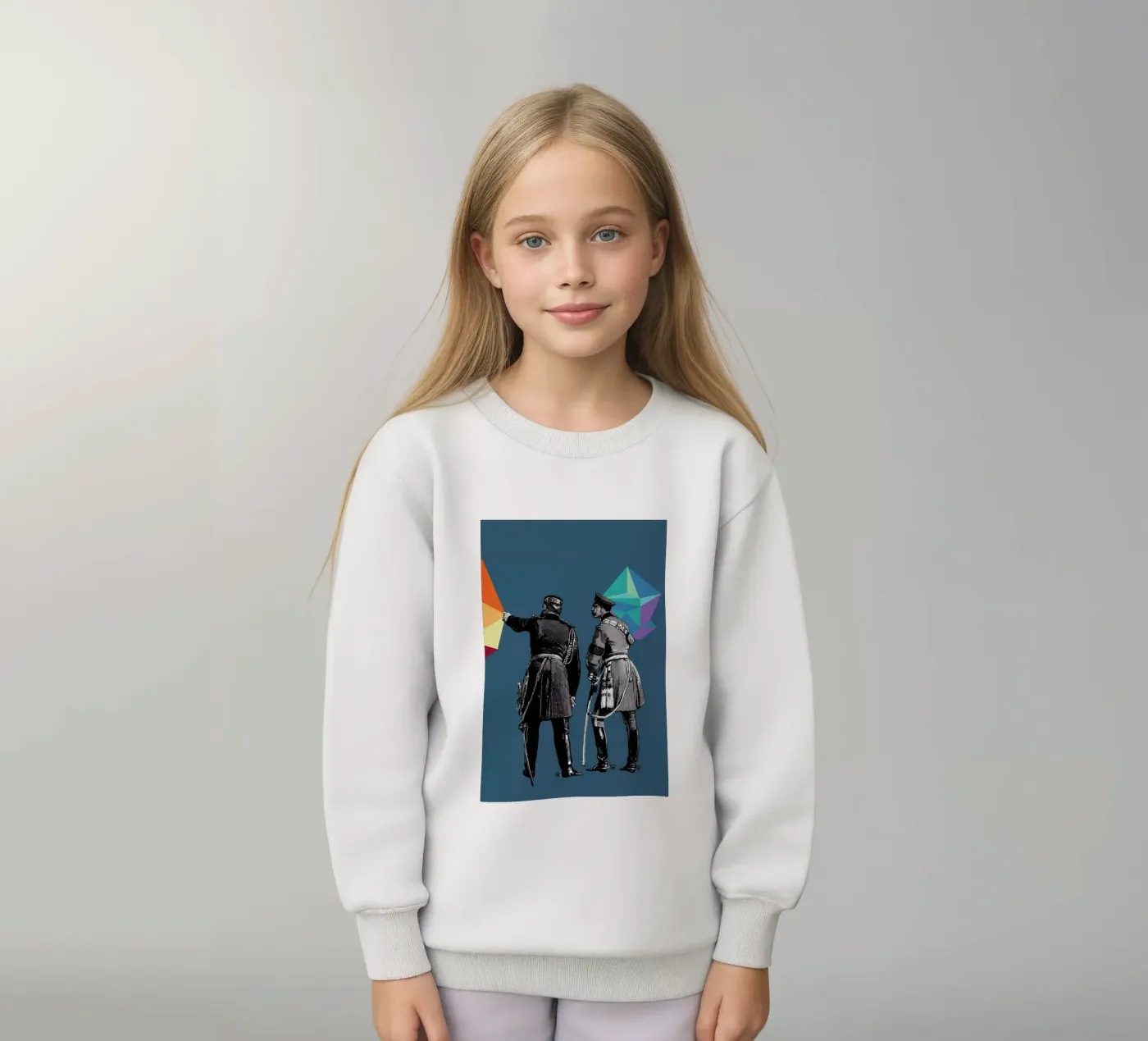 Blue Pointers kinder sweatshirt van The Gently Unfurling Sneak