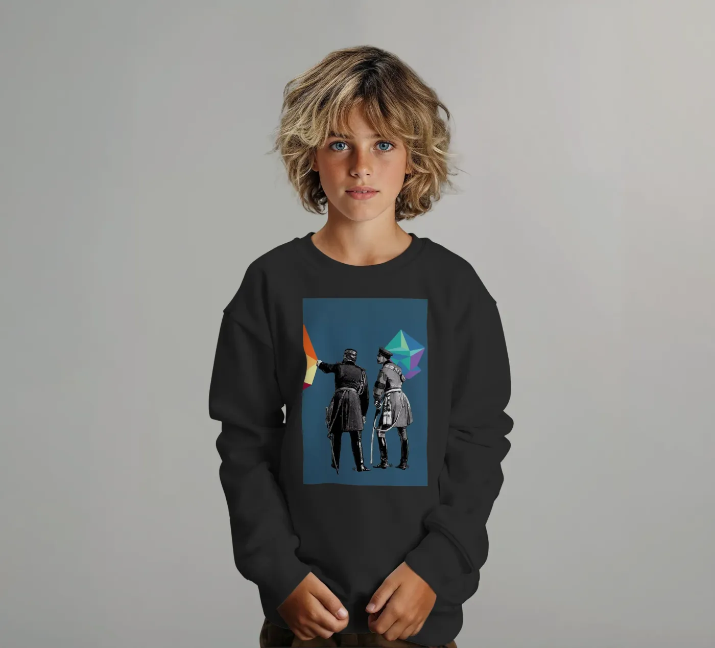 Blue Pointers kinder sweatshirt van The Gently Unfurling Sneak