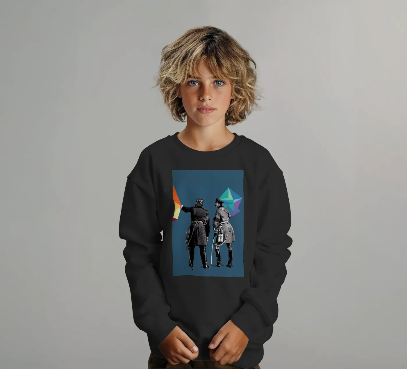 Blue Pointers kinder sweatshirt van The Gently Unfurling Sneak