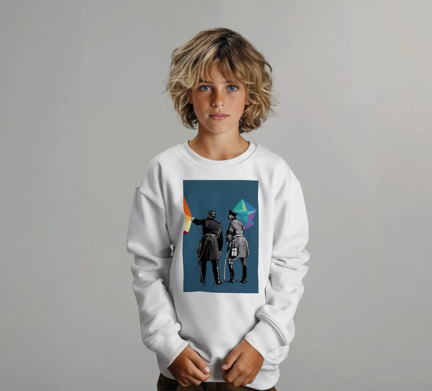 Blue Pointers kinder sweatshirt van The Gently Unfurling Sneak