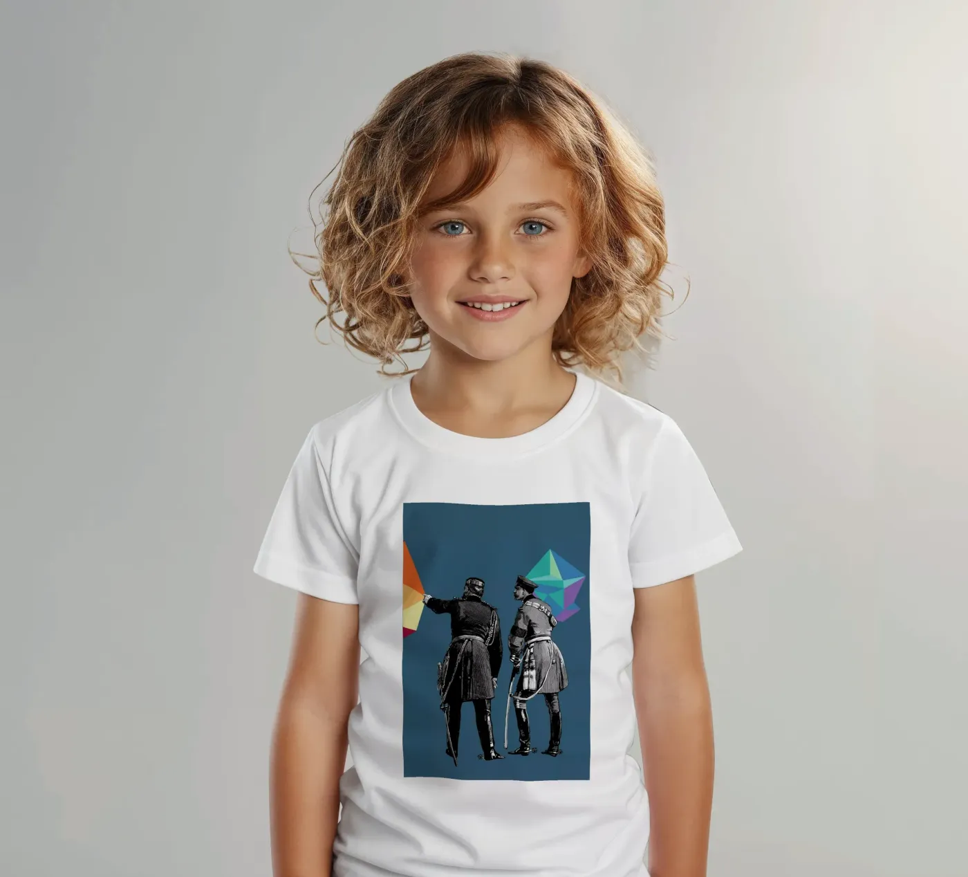 Blue Pointers kinder t-shirt van The Gently Unfurling Sneak