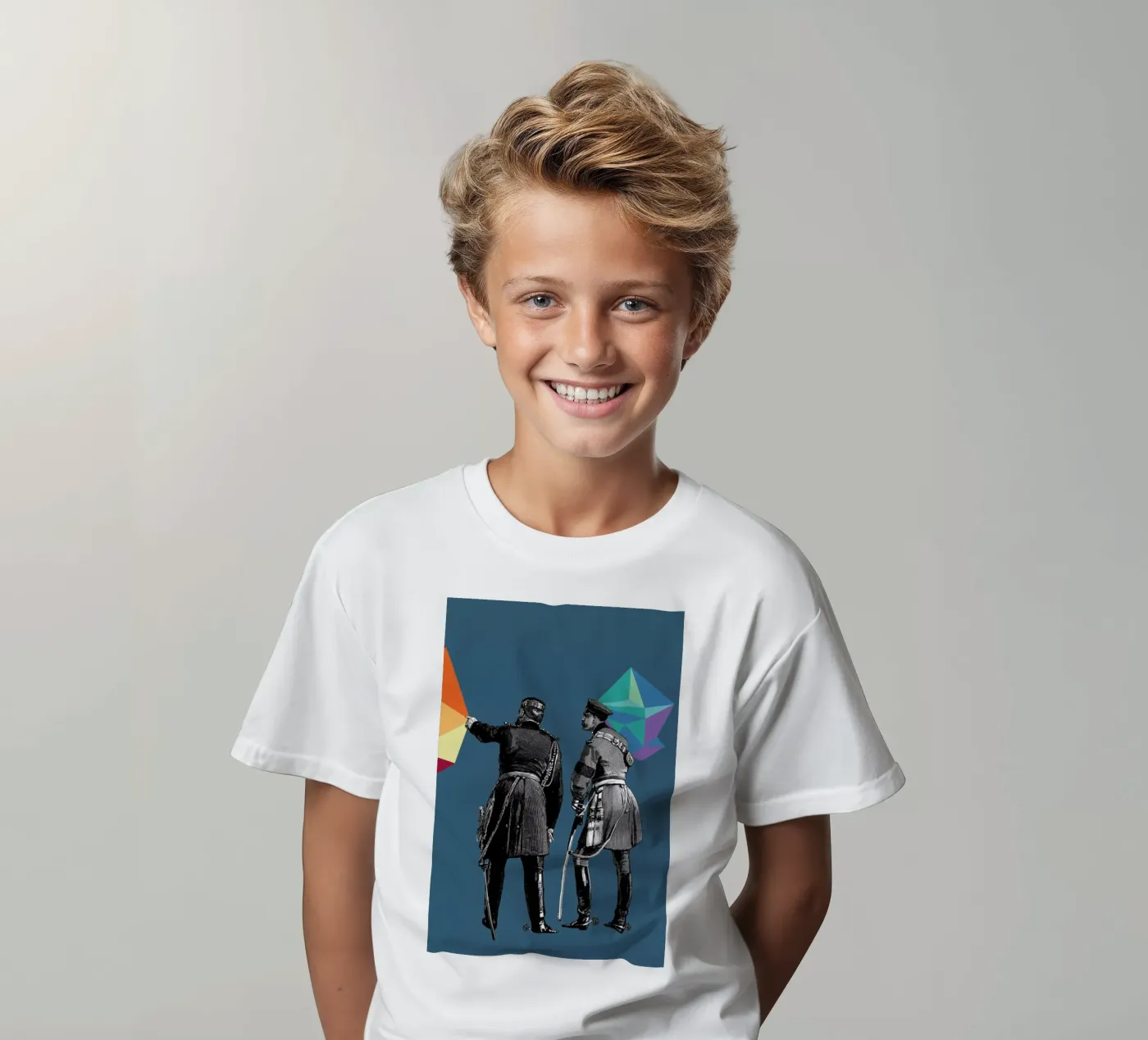 Blue Pointers kinder t-shirt van The Gently Unfurling Sneak