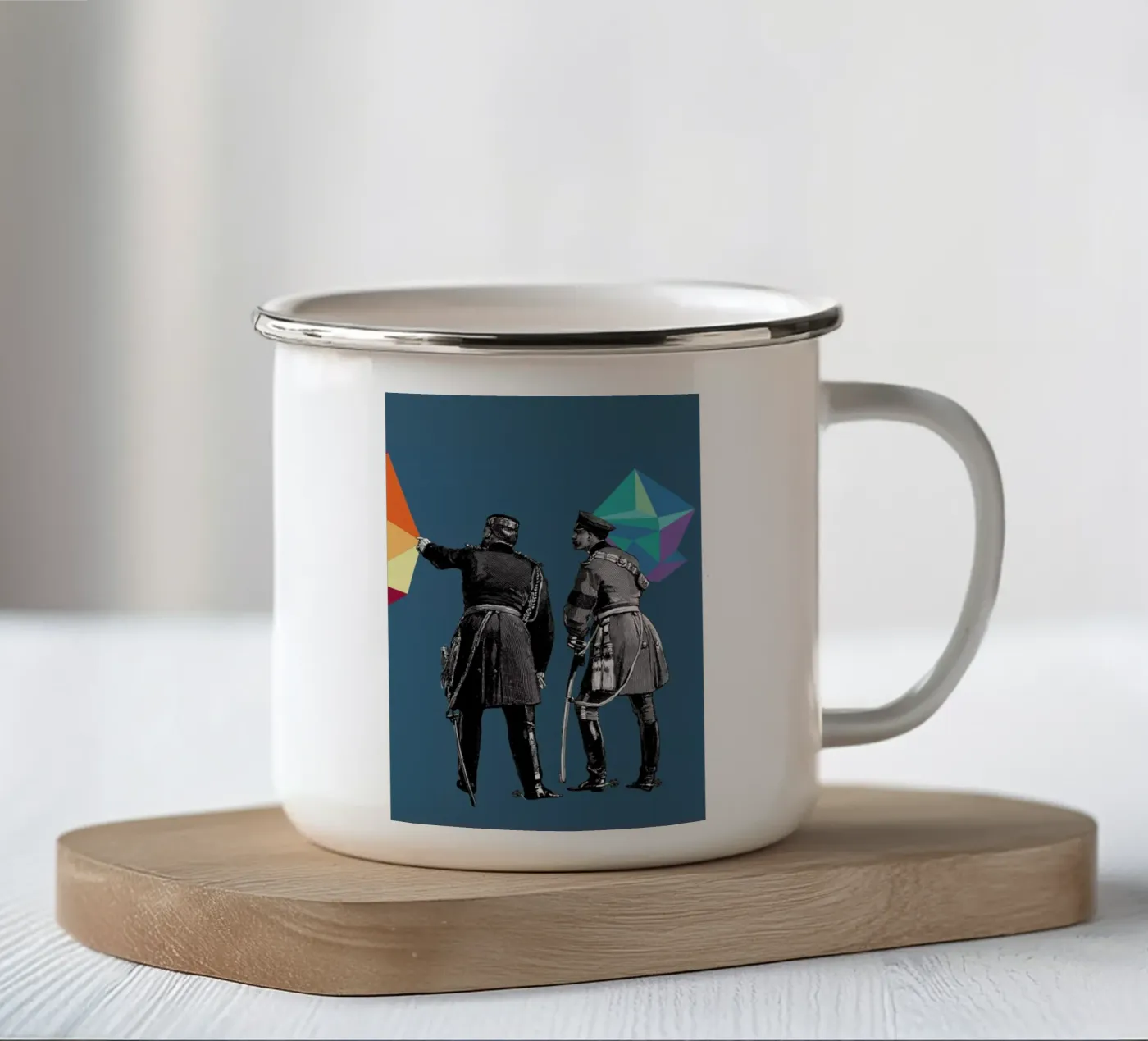 Blue Pointers Emaille Tasse von The Gently Unfurling Sneak