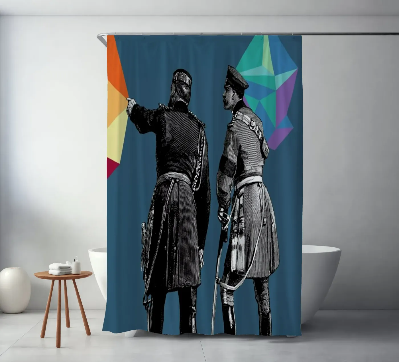 Blue Pointers tenda da doccia da The Gently Unfurling Sneak