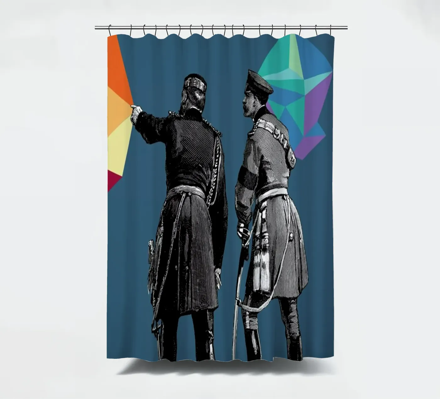 Blue Pointers tenda da doccia da The Gently Unfurling Sneak