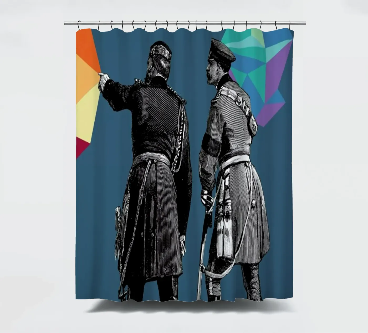 Blue Pointers tenda da doccia da The Gently Unfurling Sneak