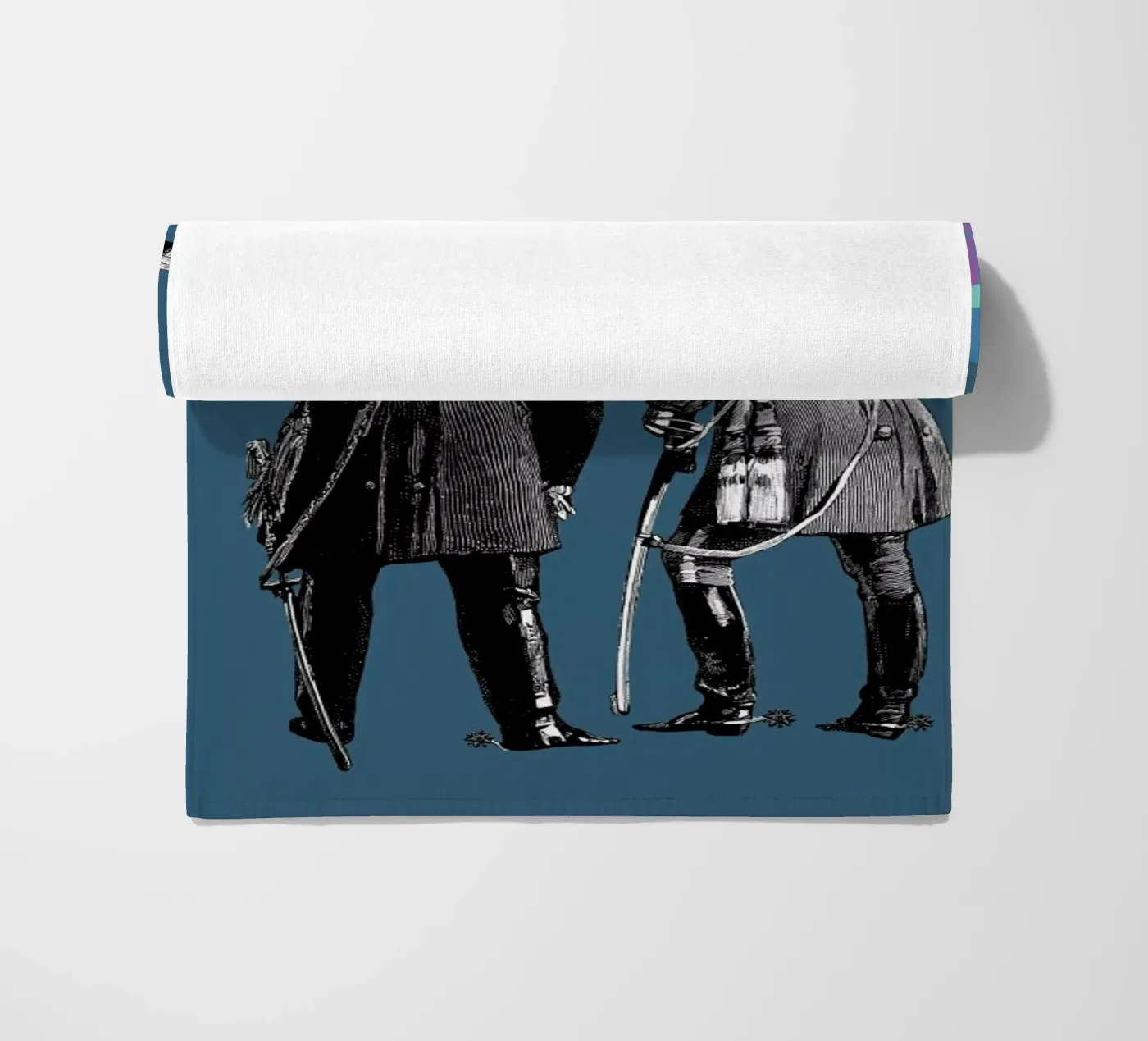 Blue Pointers beach towel by The Gently Unfurling Sneak