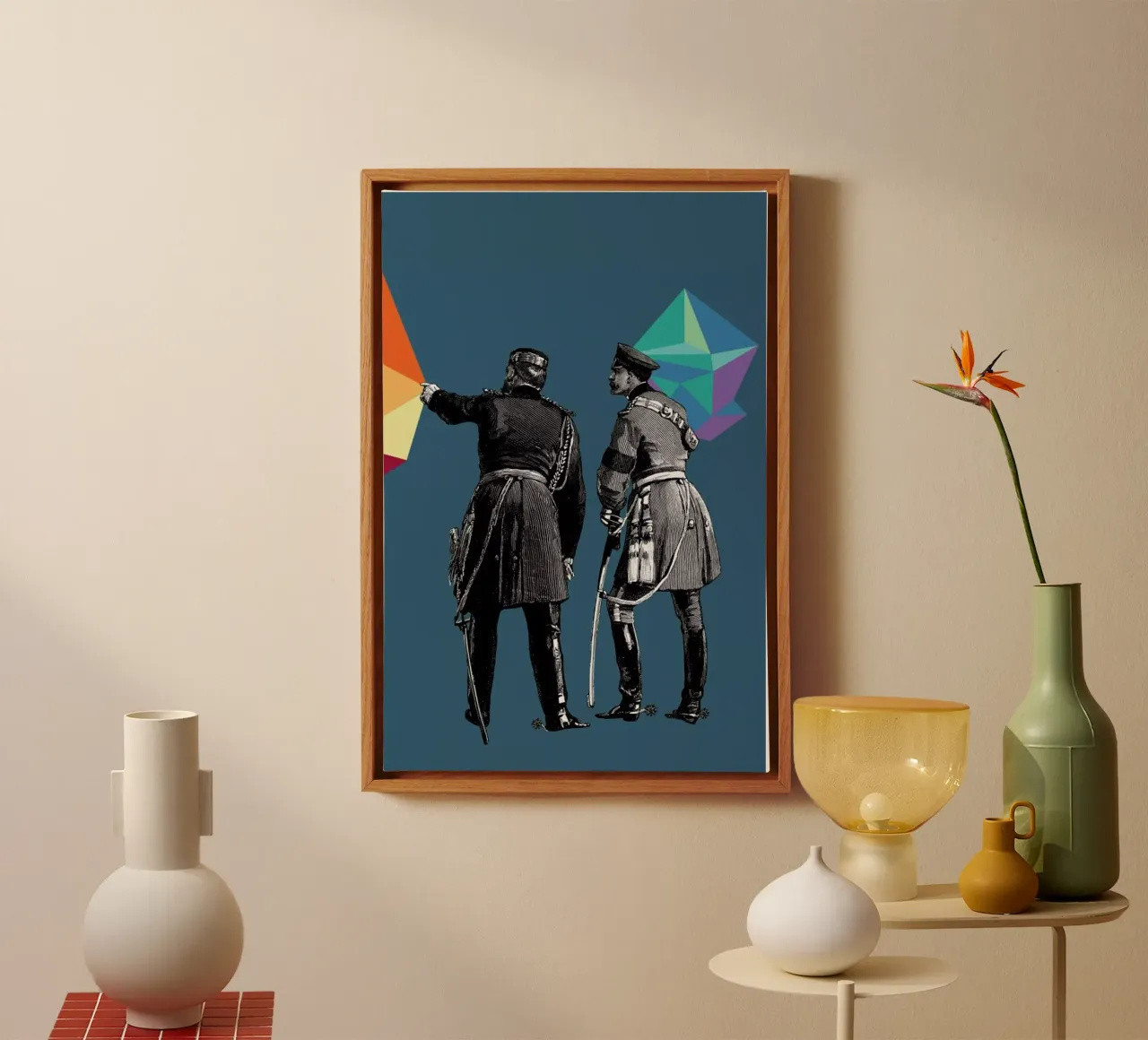 Blue Pointers Leinwand mit Schattenfugenrahmen von The Gently Unfurling Sneak