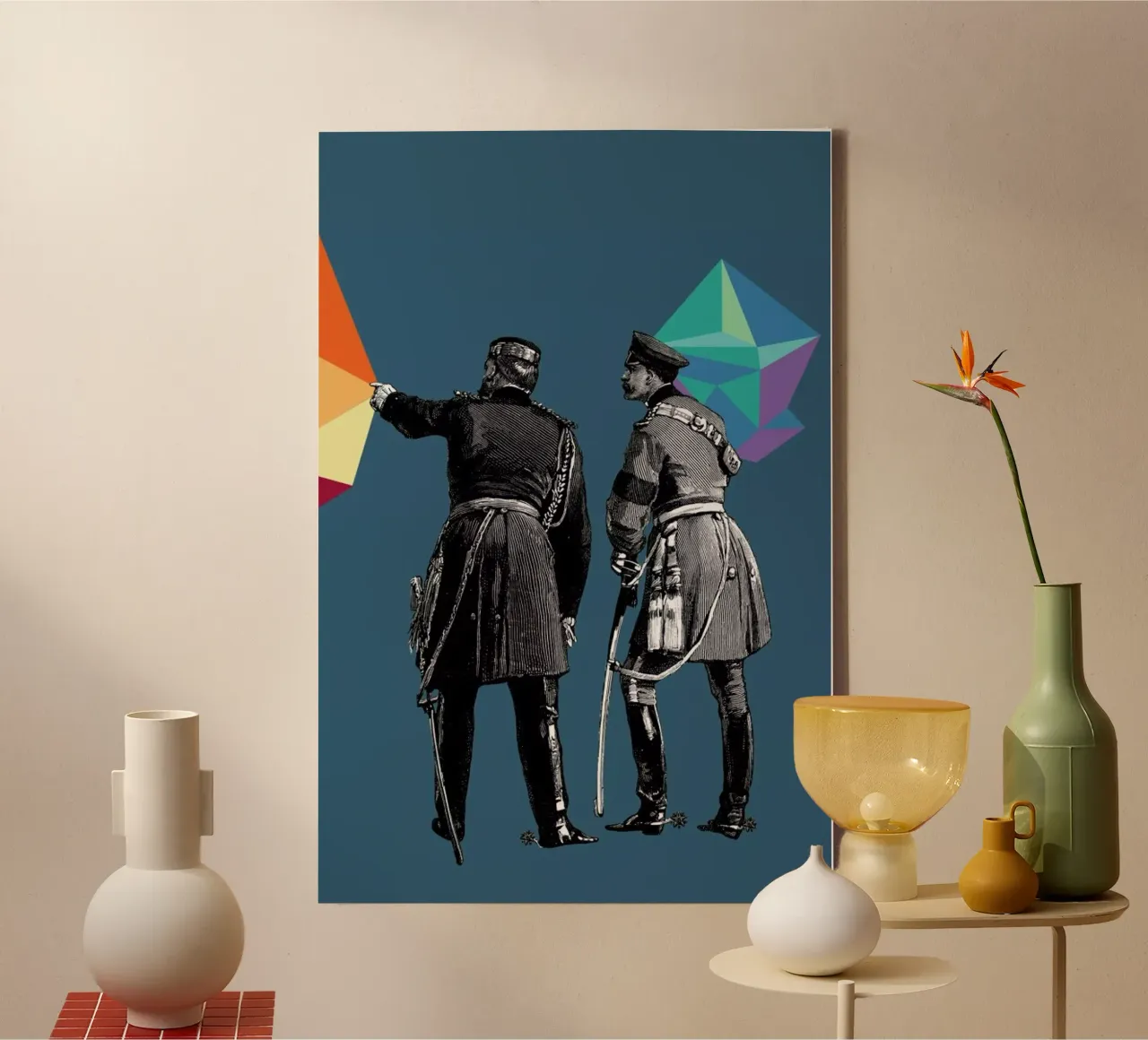 Blue Pointers Leinwand mit Schattenfugenrahmen von The Gently Unfurling Sneak