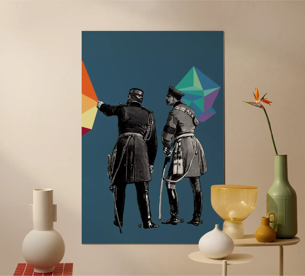 Blue Pointers poster con telaio in plastica da The Gently Unfurling Sneak