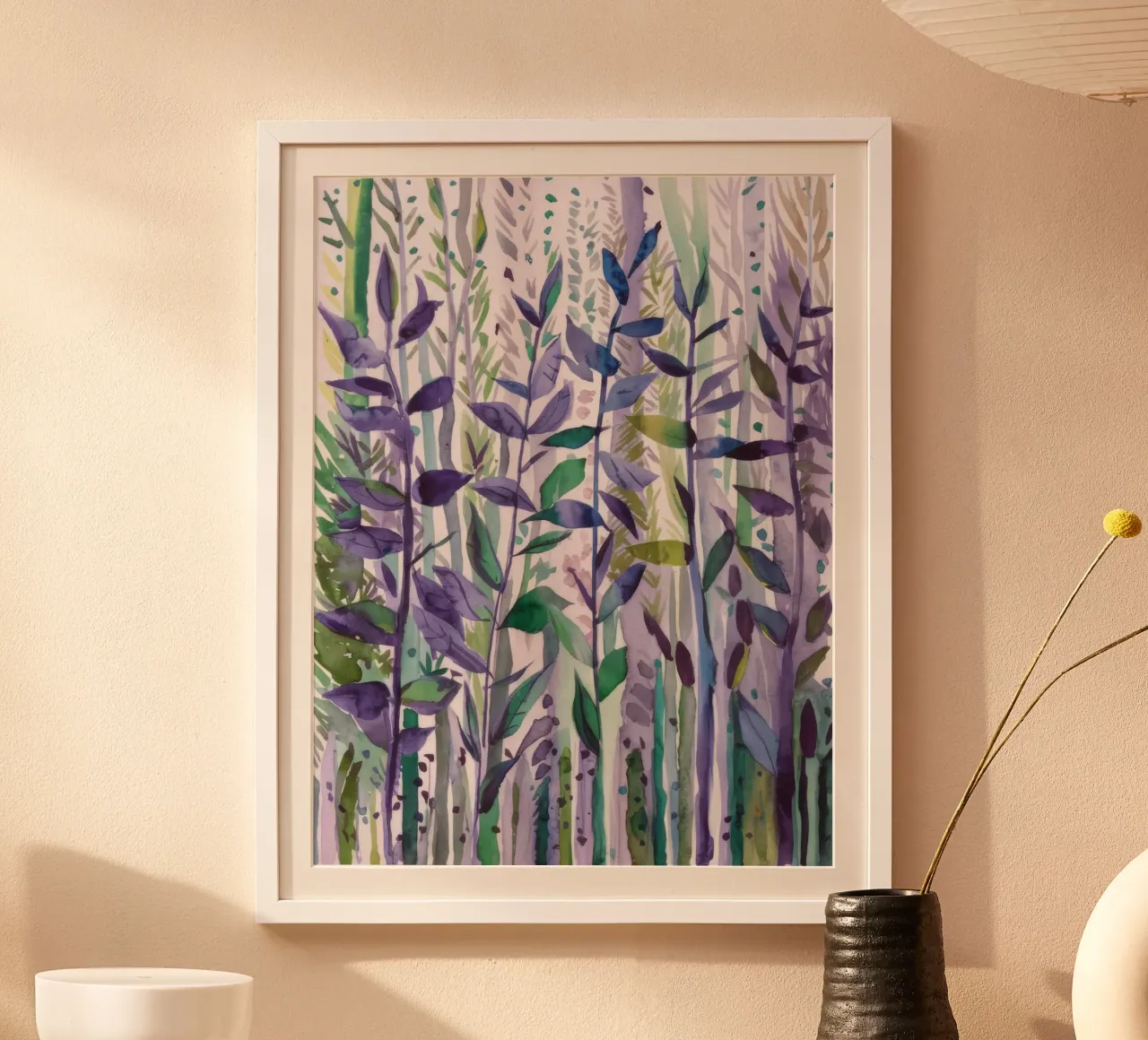 Eco del giardino nascosto poster con telaio in alluminio da Solestice Strokes
