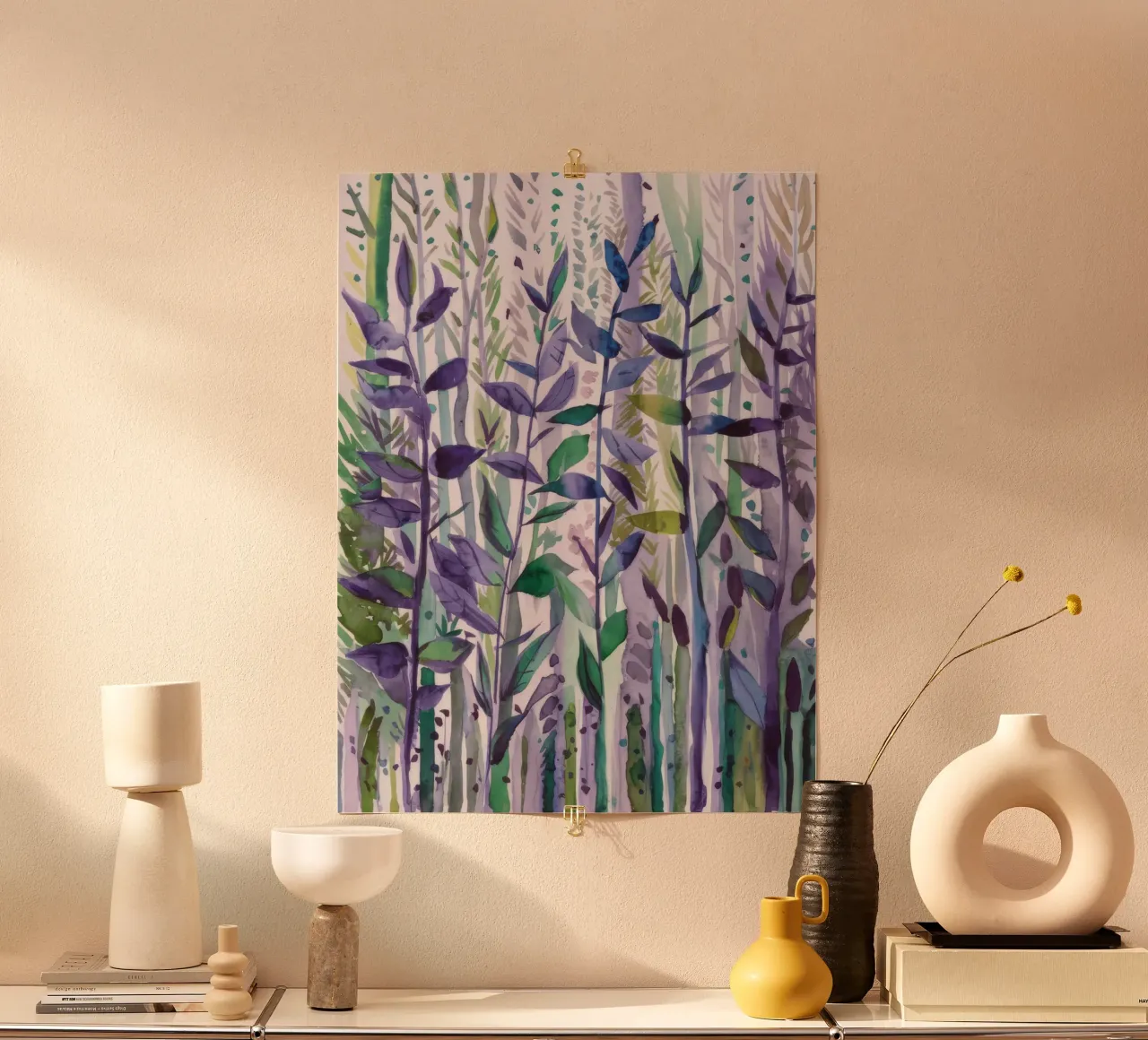 Eco del giardino nascosto poster con telaio in alluminio da Solestice Strokes
