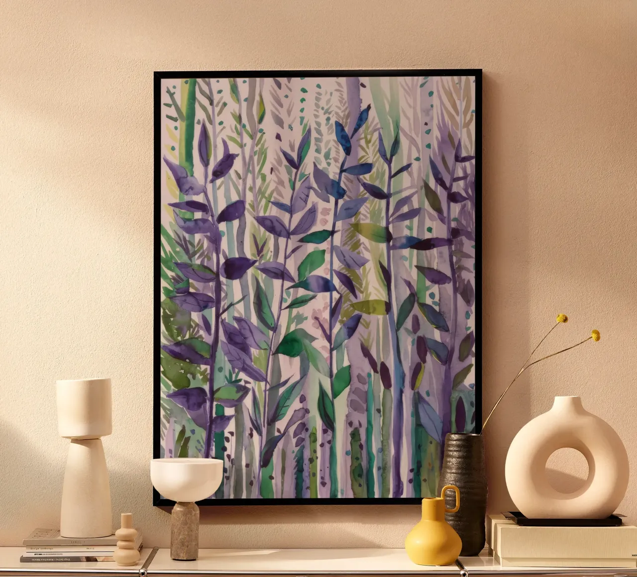 Eco del giardino nascosto poster con telaio in alluminio da Solestice Strokes